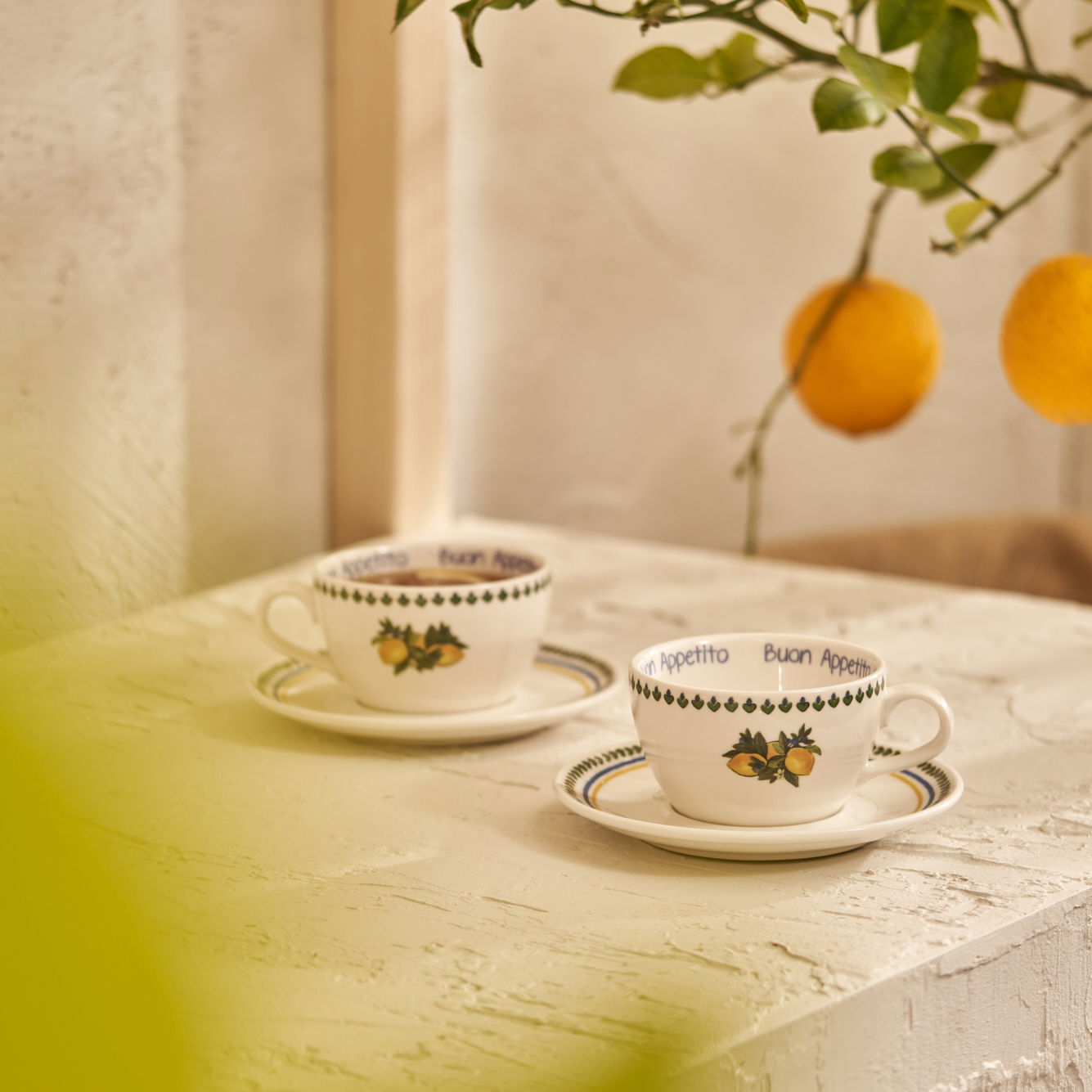Lemoncello Porcelain Tea Cup (Set of 2)