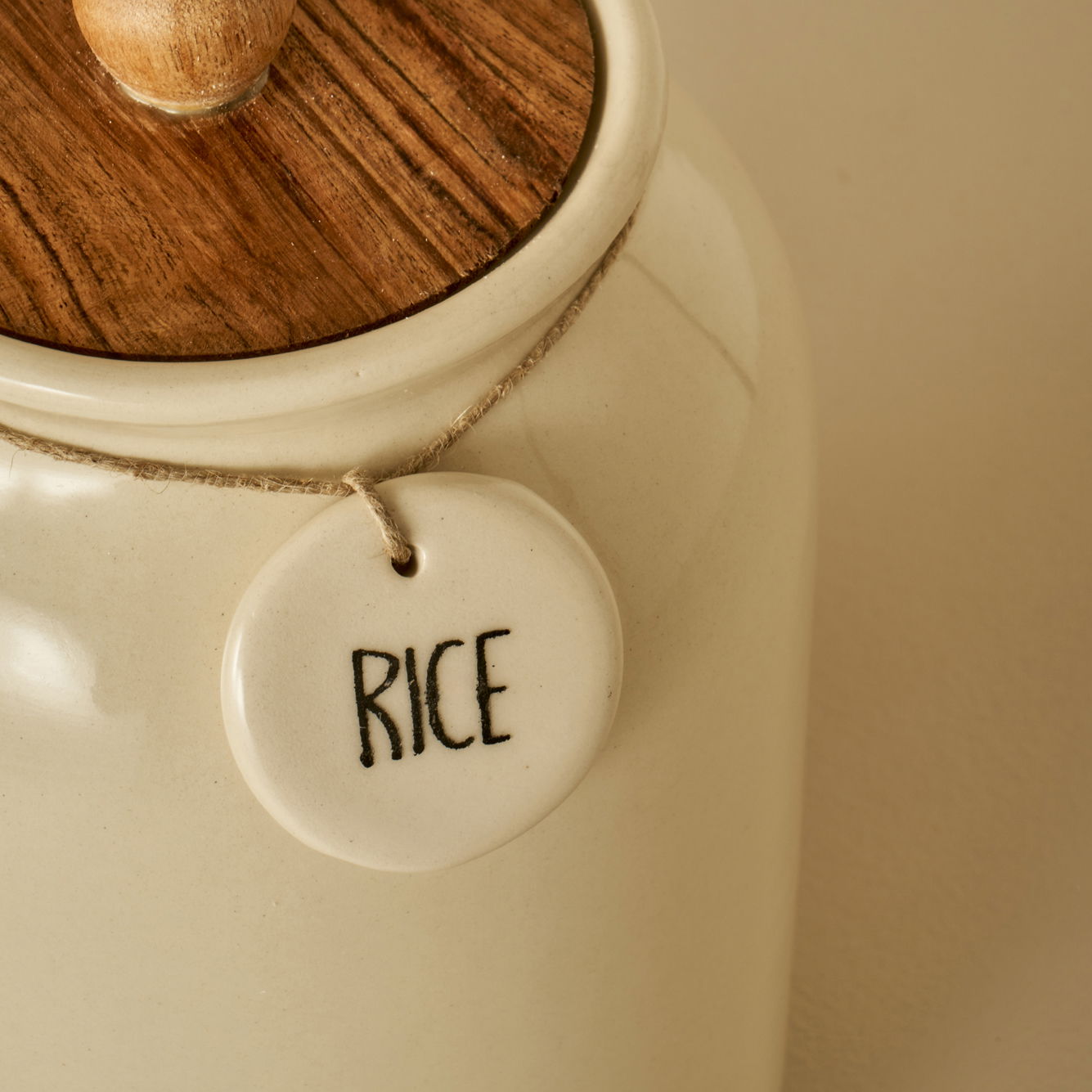 Ceramic Jar with Acacia Lid