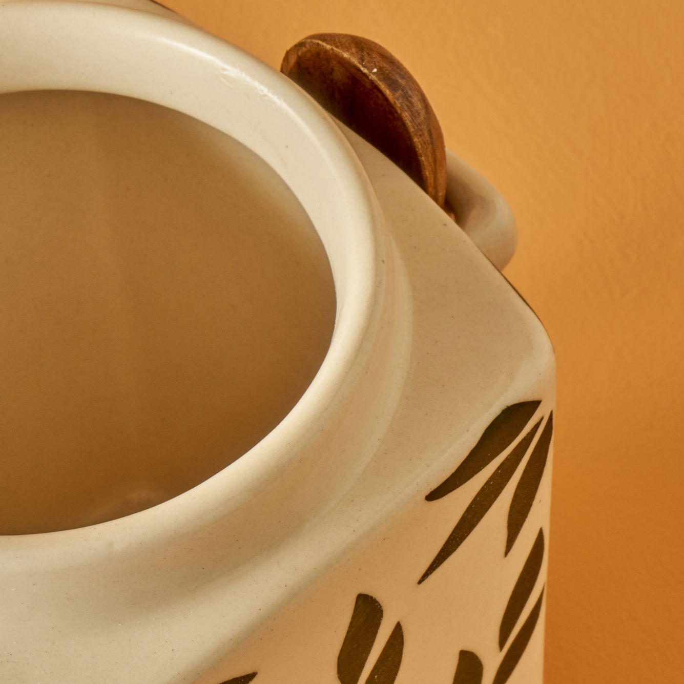 Molly Ceramic Storage Jar with Wooden Lid