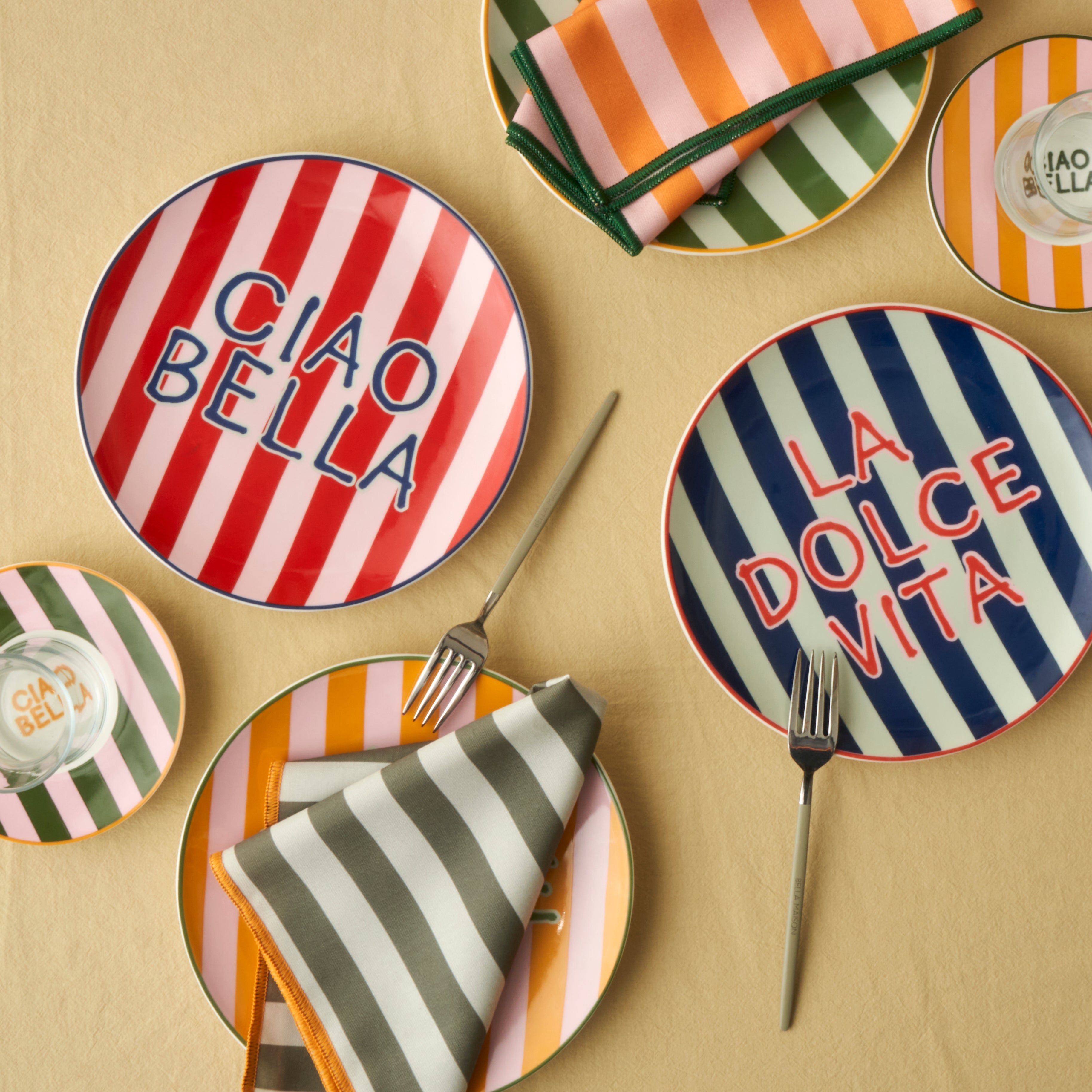 Line Porcelain Dessert Plate (Set of 4)