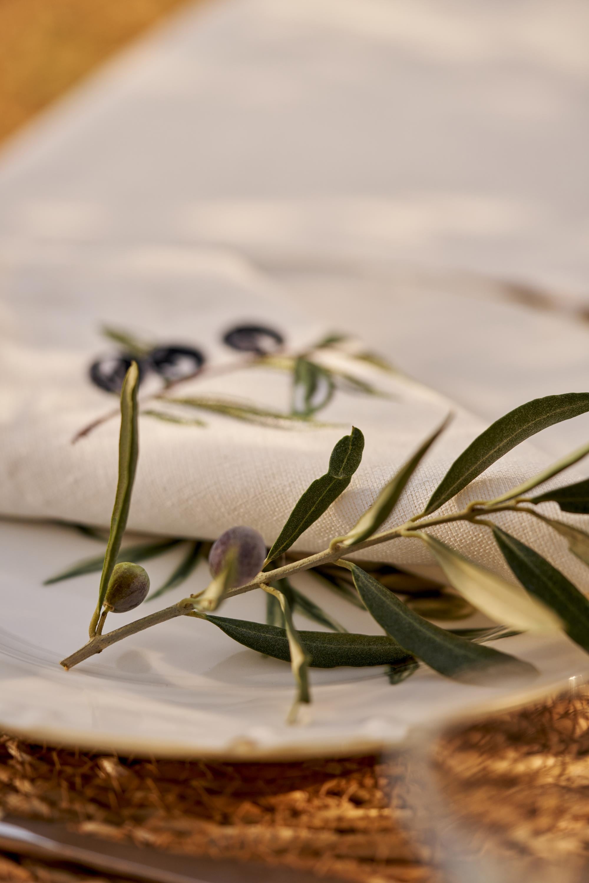 Olive Embroidered Napkin