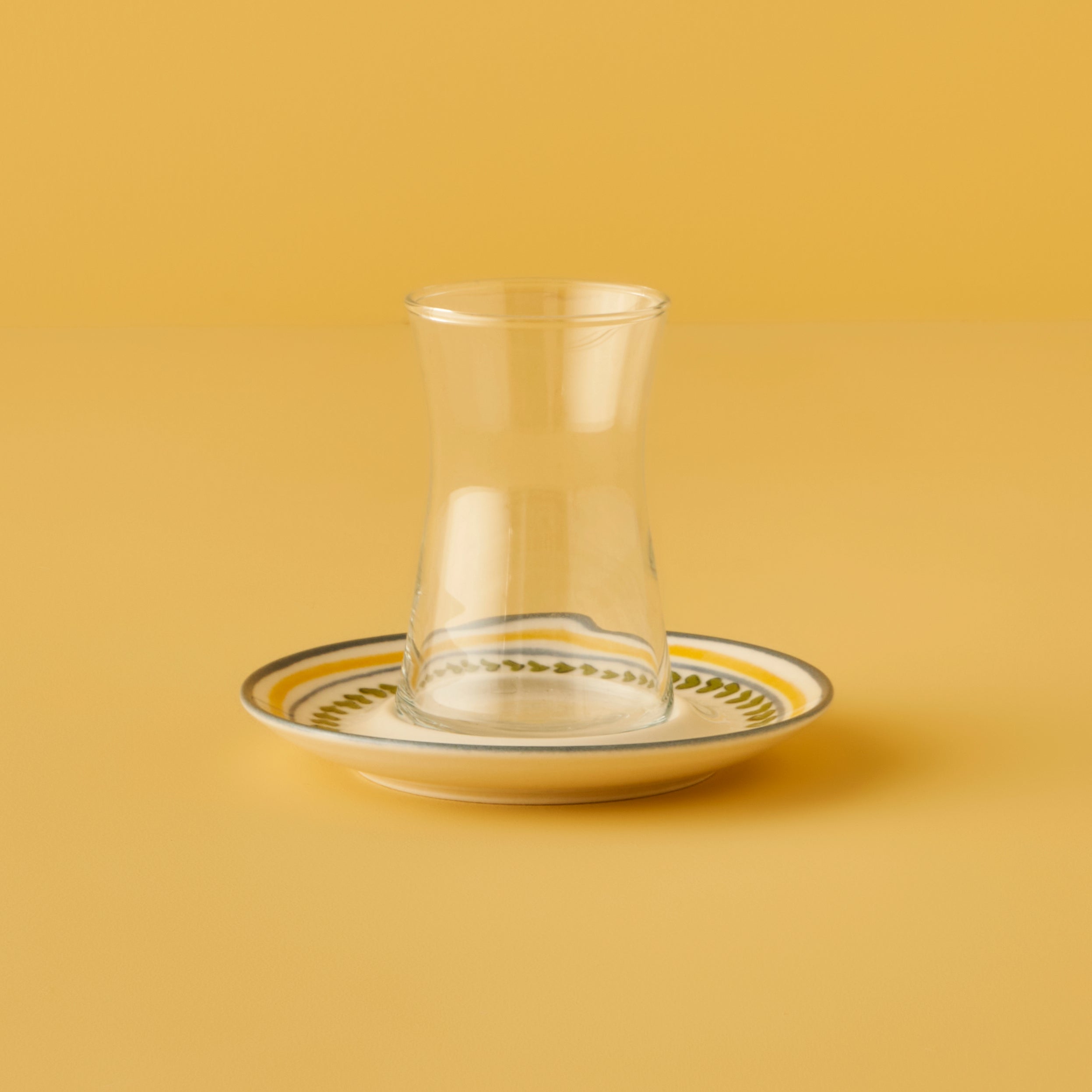 Lemoncello Tea Glass Set with Saucers (6-Piece)