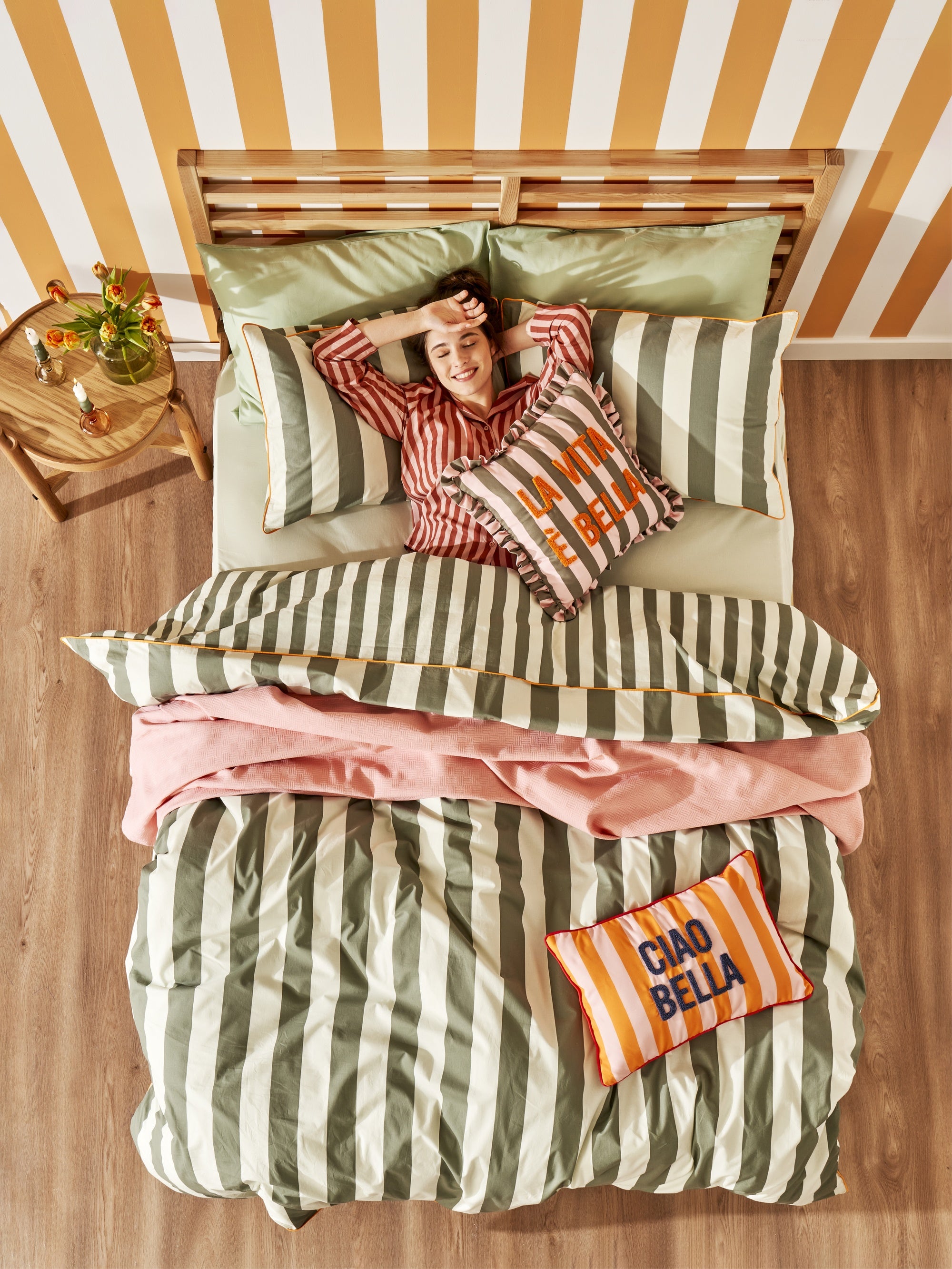 Line 'Ciao Bella' Punch Embroidered Cushion Cover