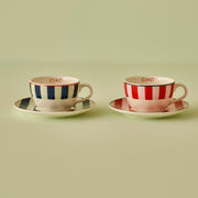 Line Porcelain Tea Cup Set (2 Pieces)