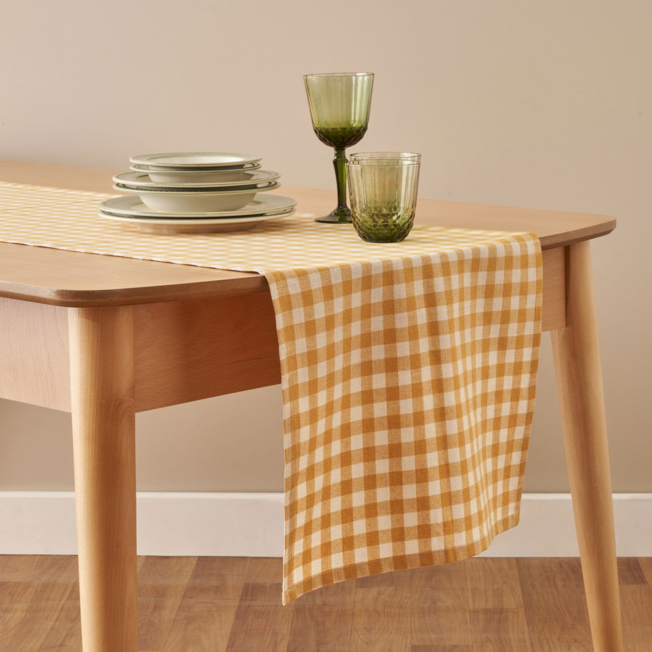 Pavia Gingham Cotton Table Runner