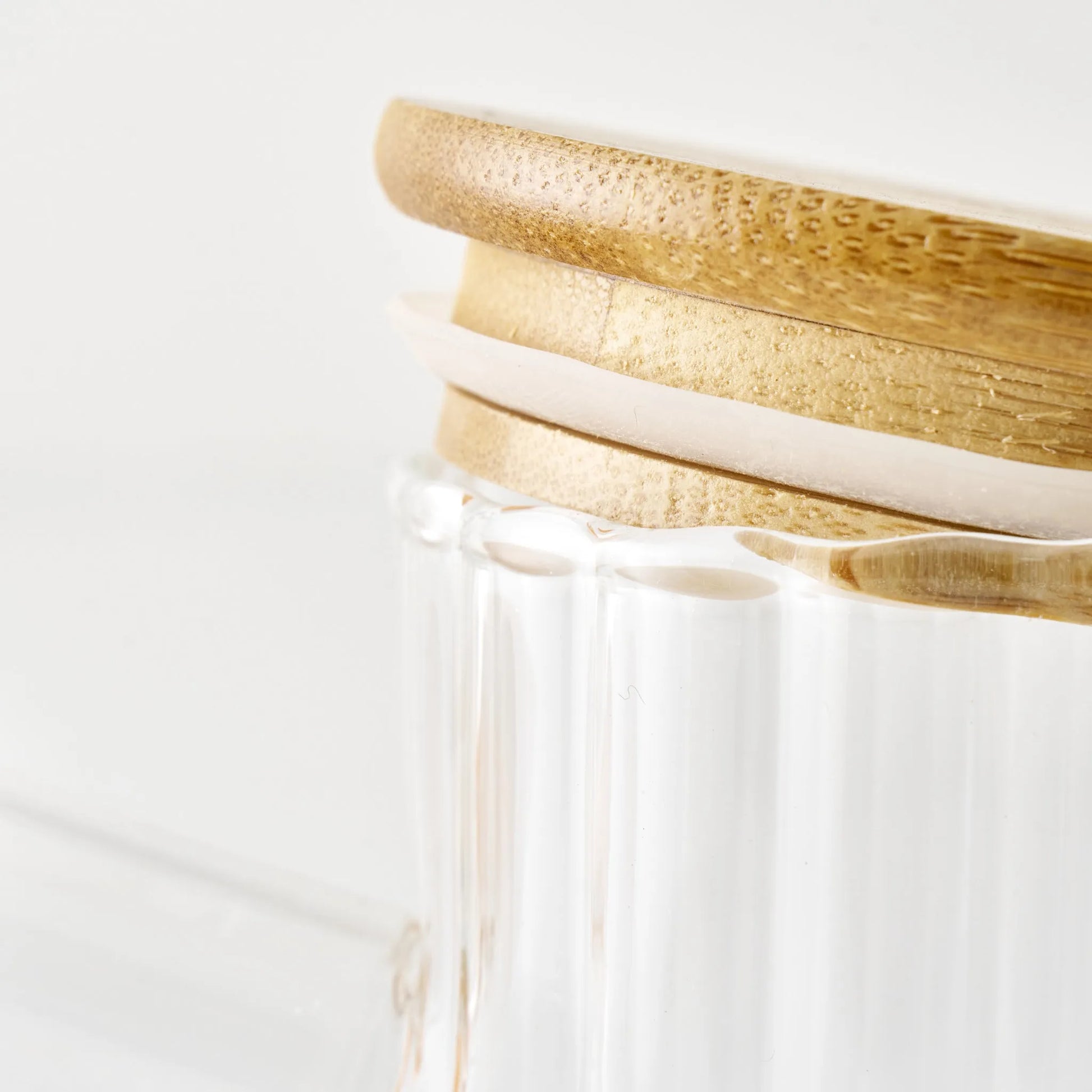 Alice Oil Cruet with Bamboo Lid side view