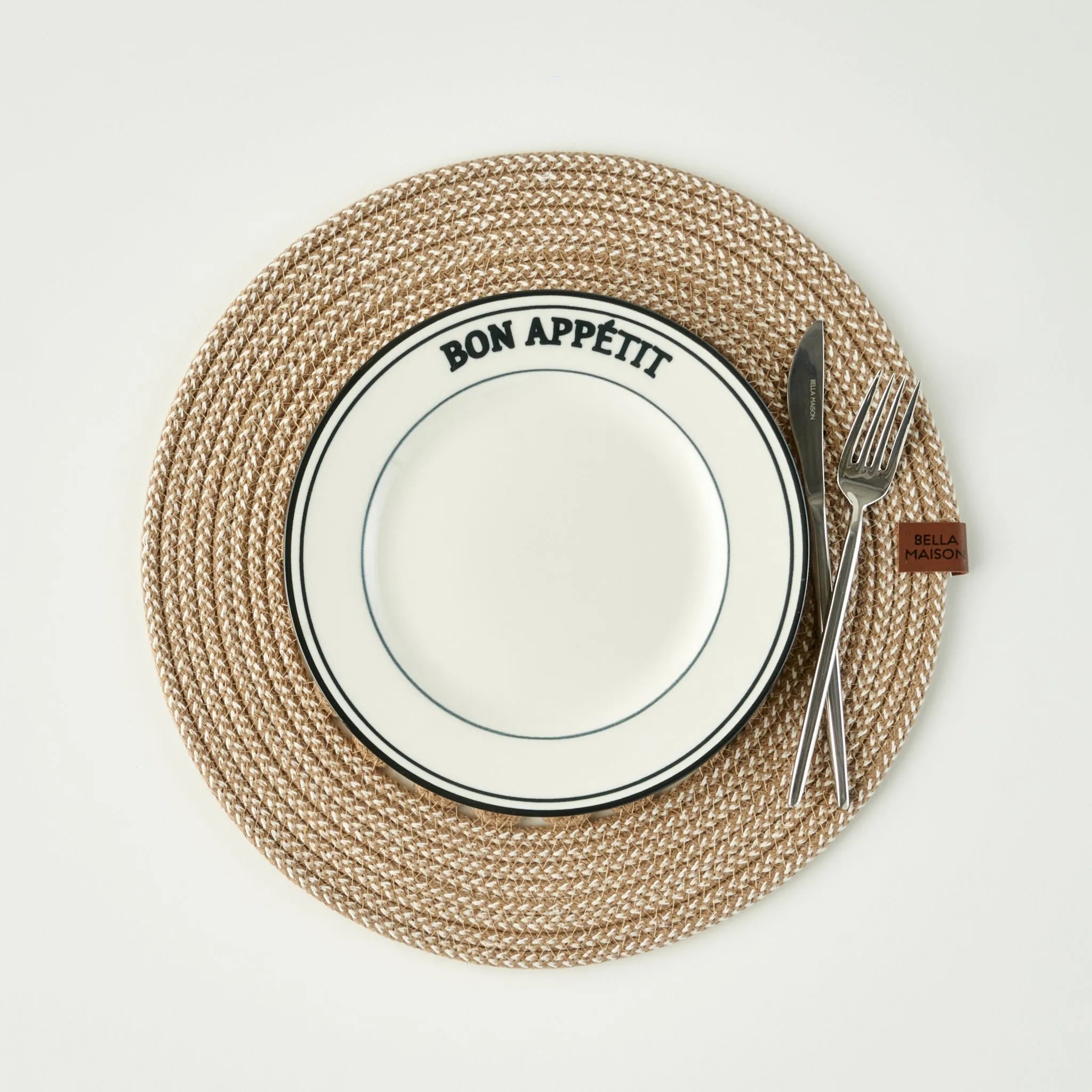 Arya Handmade Cotton Round Placemat detail view