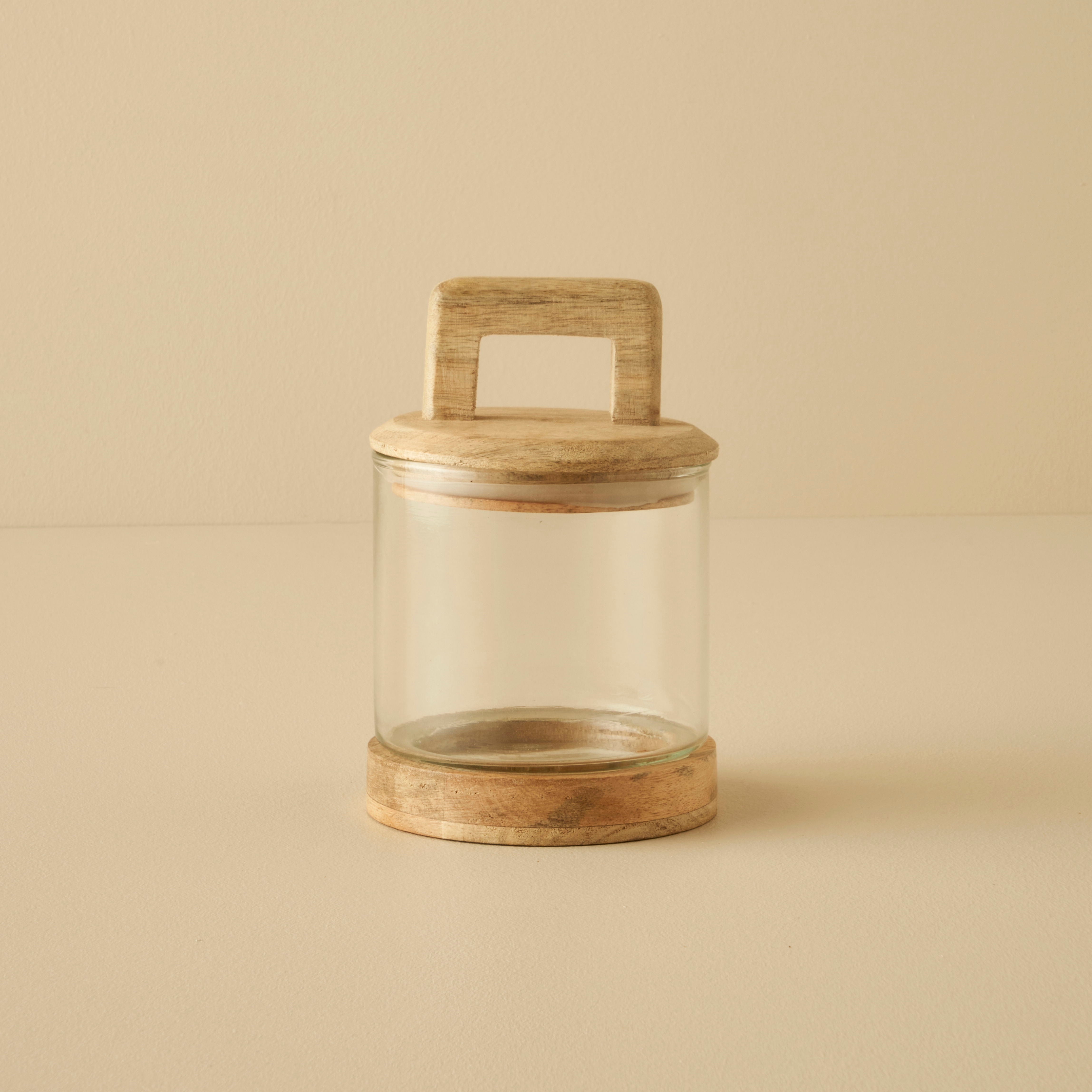 Verre Glass Jar with Mango Wood Lid
