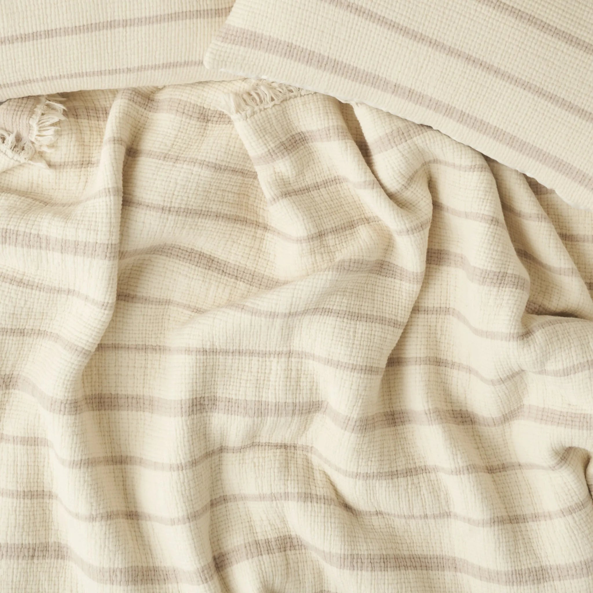 Bahama Muslin Cotton Coverlet with Shams detail view