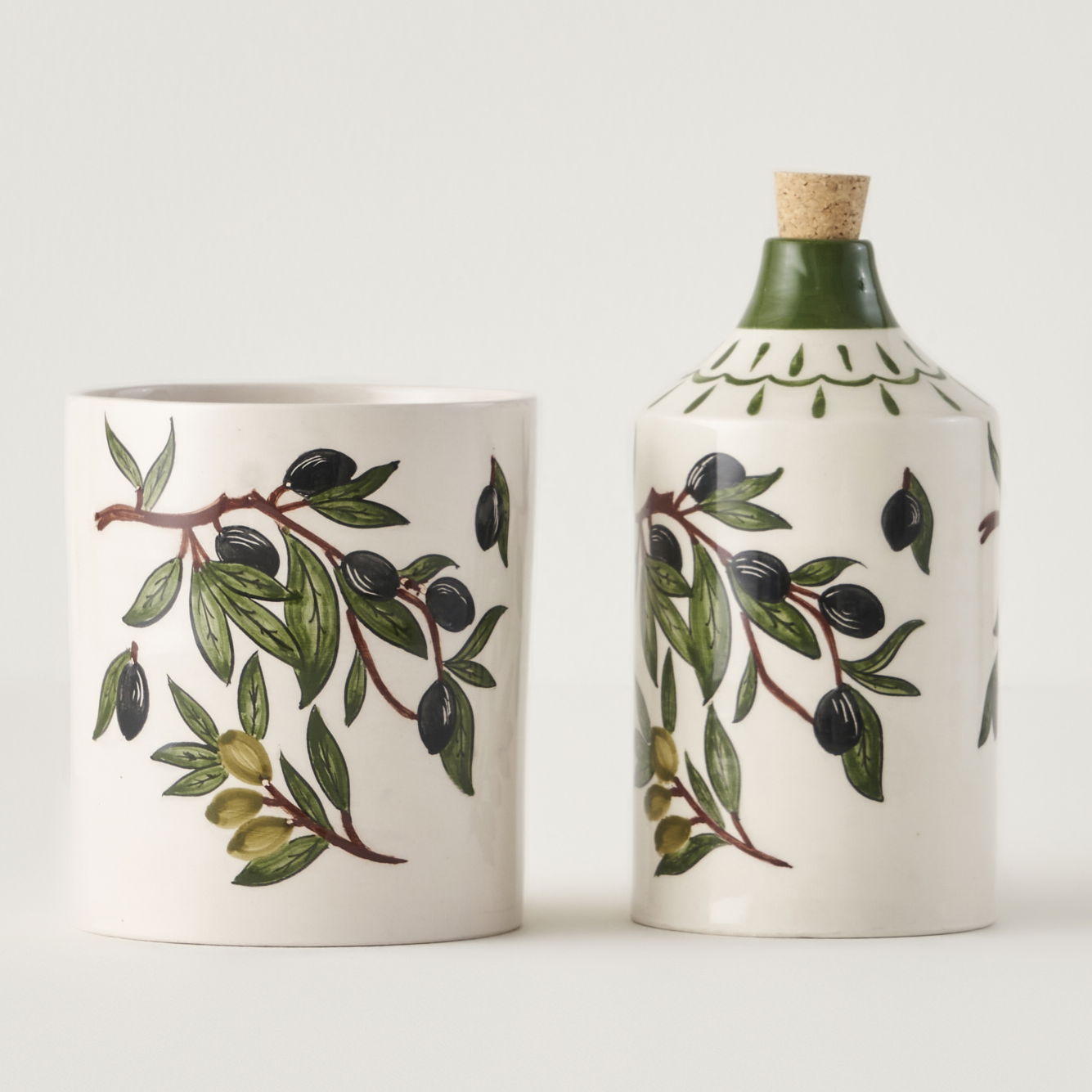 Olive Ceramic Utensil Holder