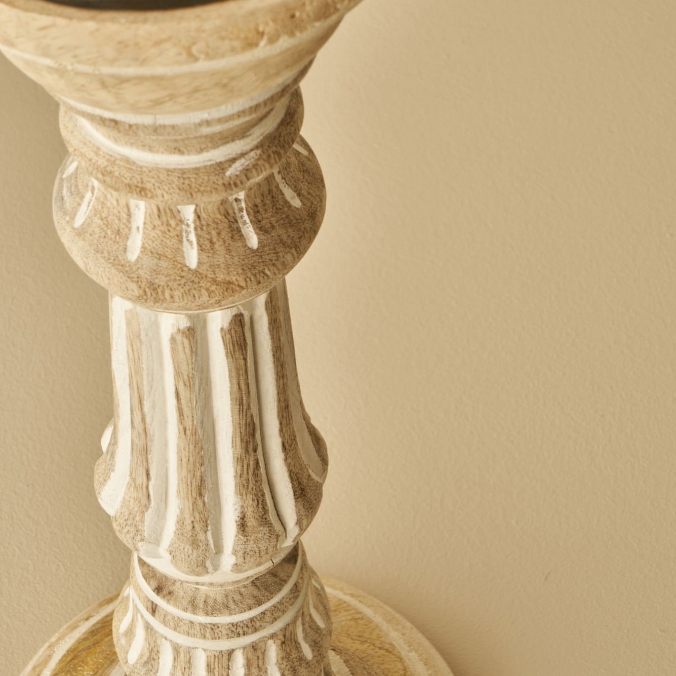 Esta Mango Wood Pillar Candle Holder