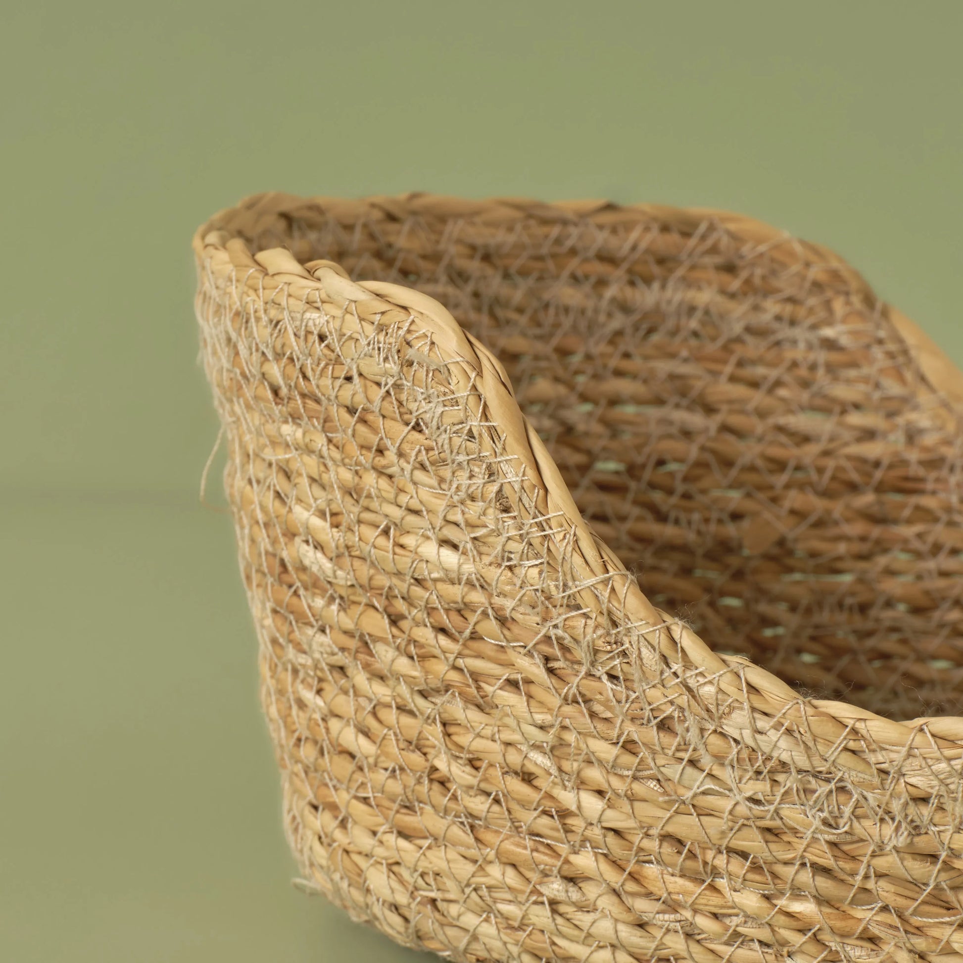 Berry Woven Natural Fiber Decorative Basket design detail
