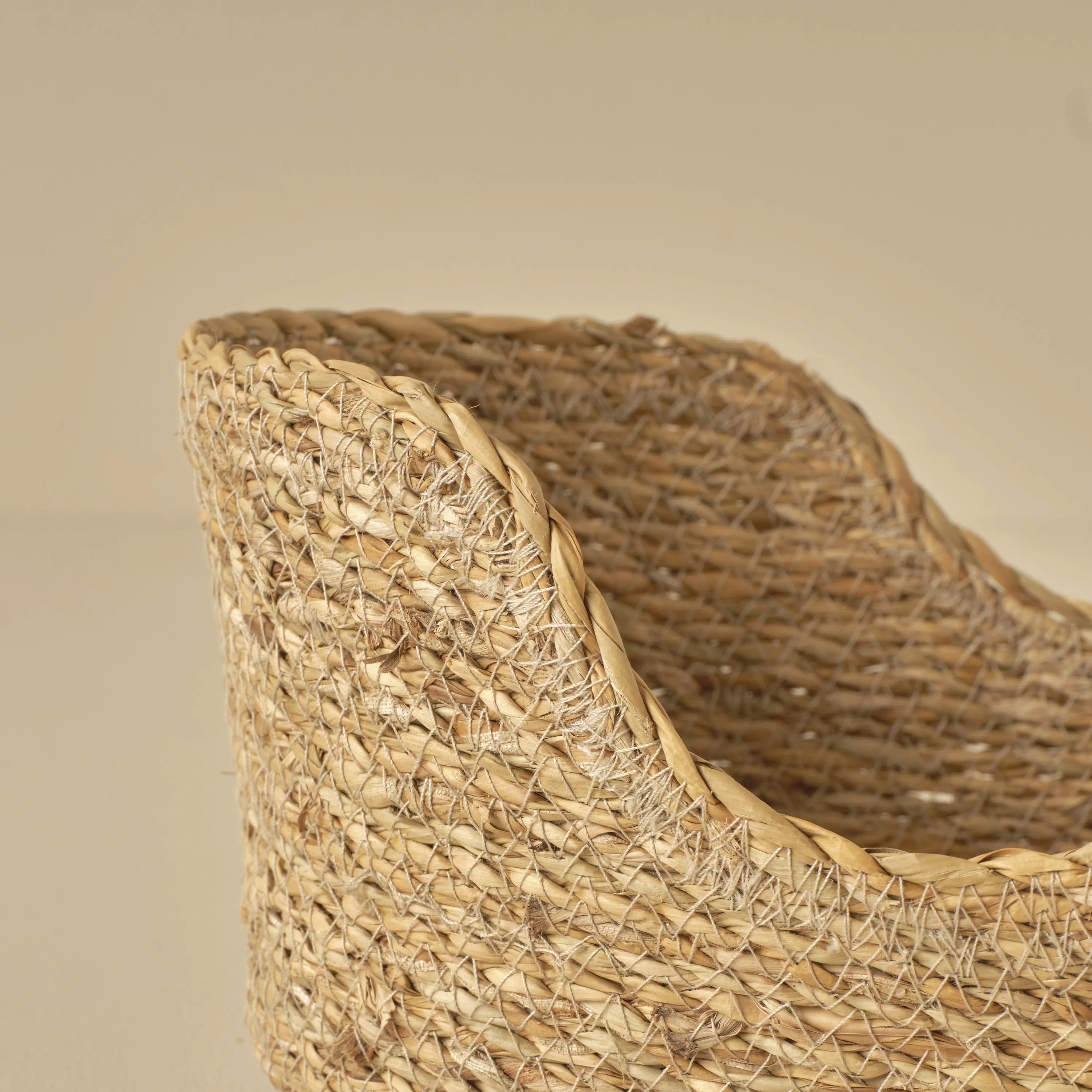 Berry Woven Natural Fiber Decorative Basket texture detail