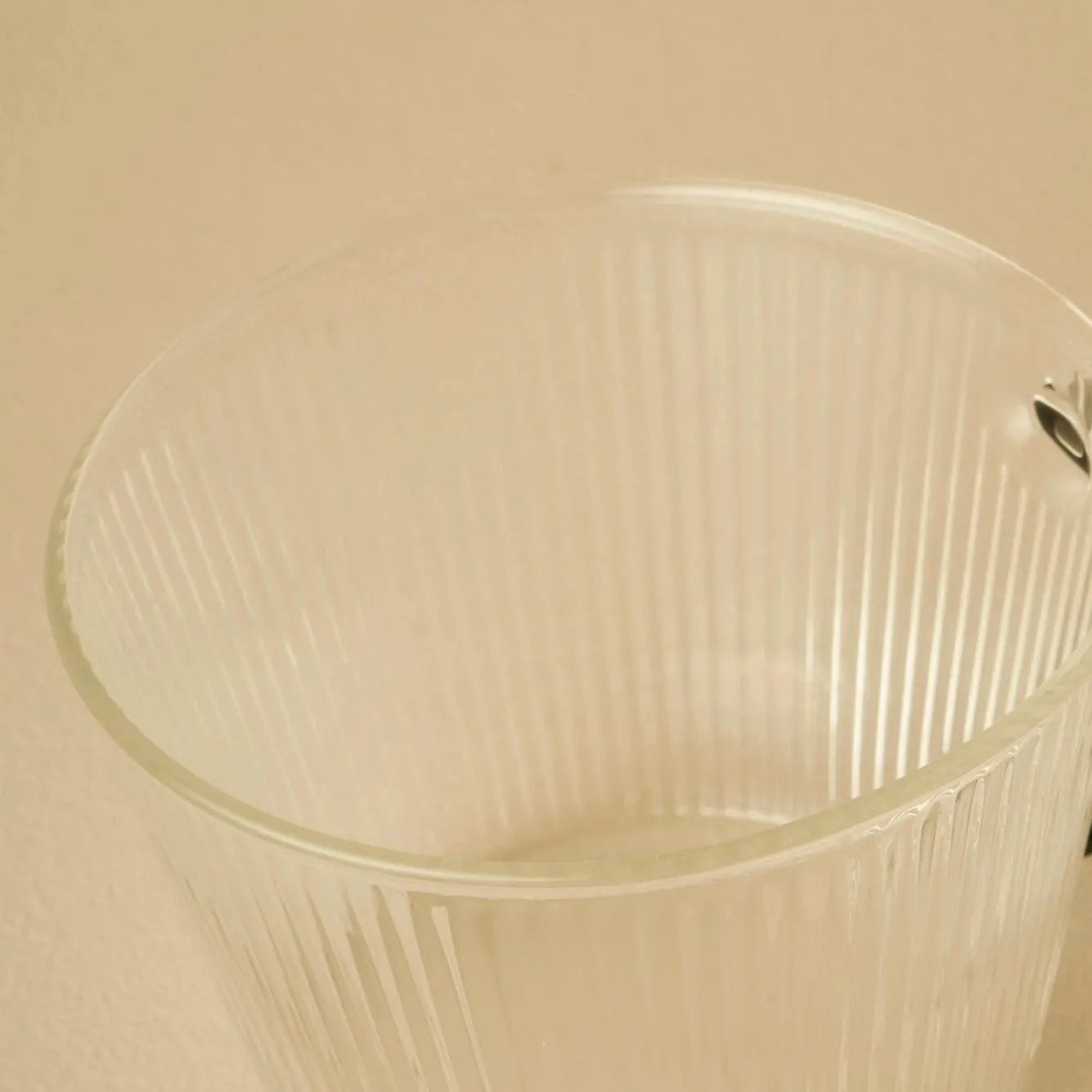 Blaze Glass Mug with Black Handle side view