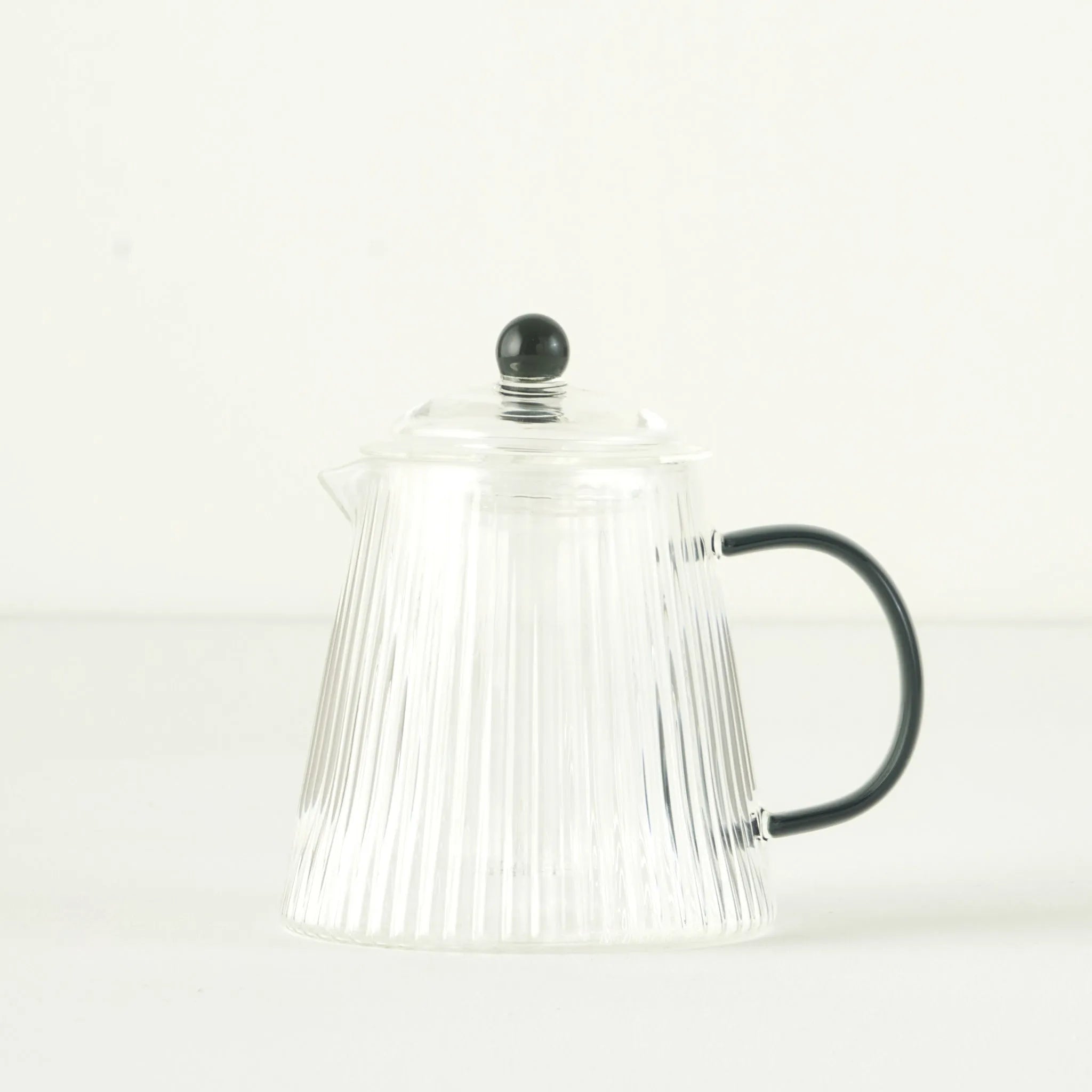 Blaze Ribbed Clear Glass Teapot