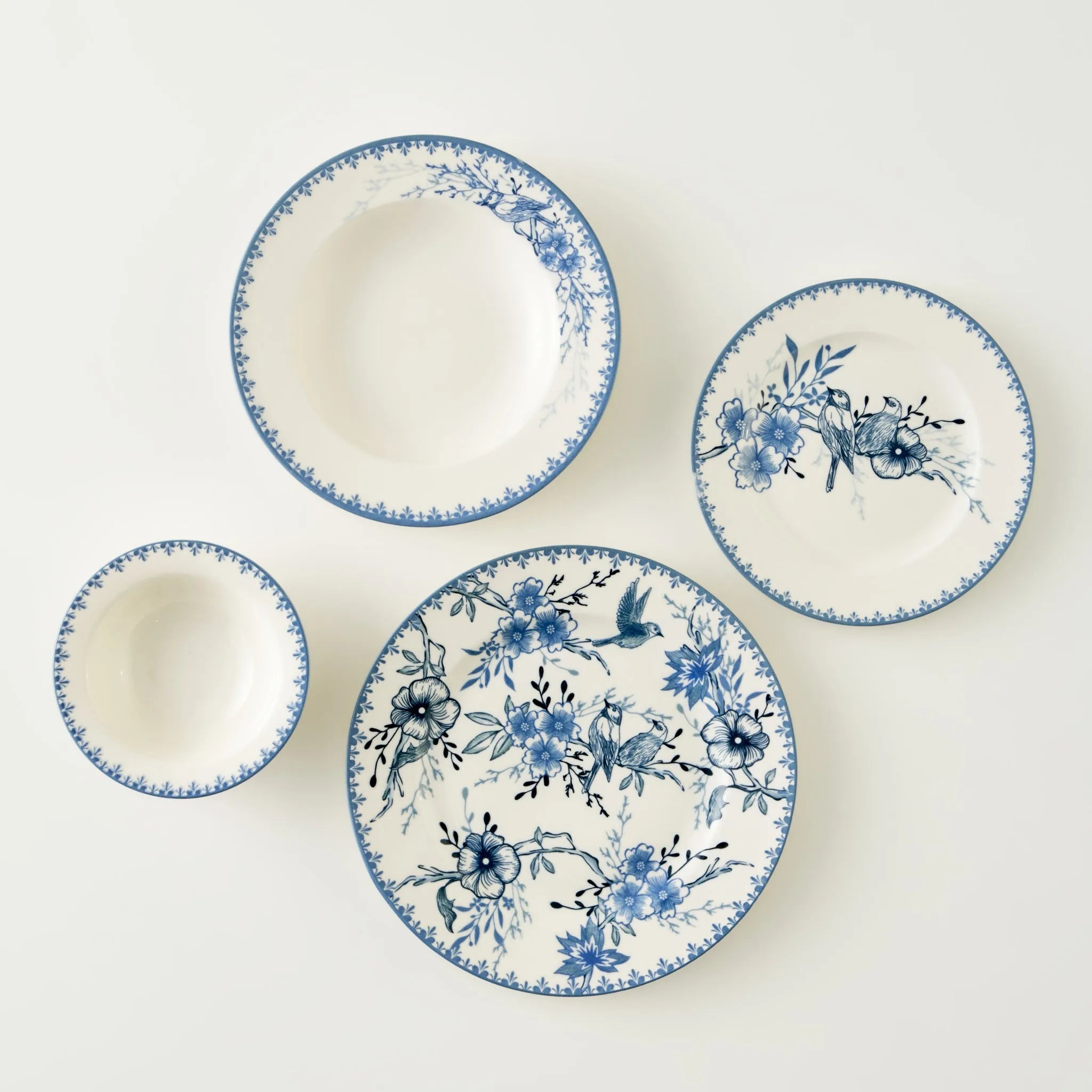Bleu Blanc 24 Piece Porcelain Dinnerware Set - Default Title - Bella Maison