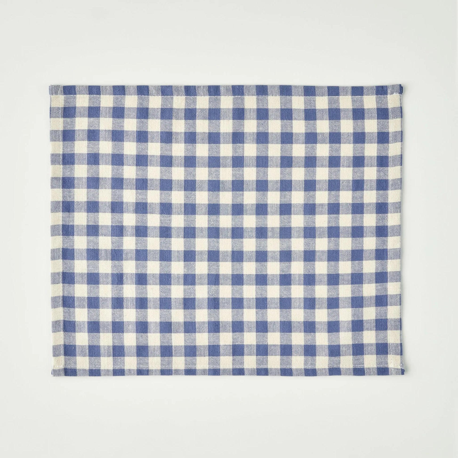 Bleu Blanc Gingham Cotton Placemat detail view