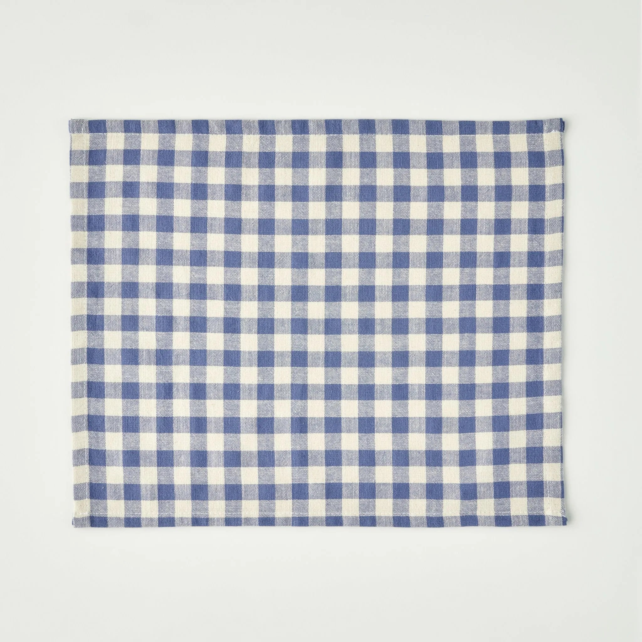 Bleu Blanc Gingham Cotton Placemat detail view