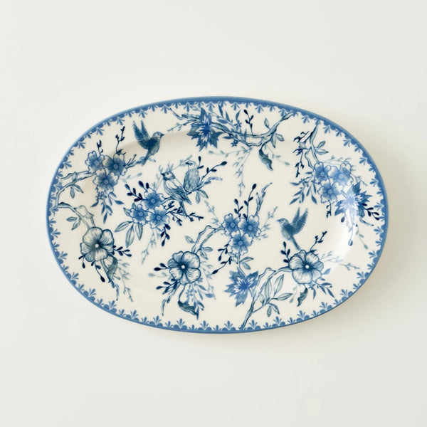 Bleu Blanc Porcelain Serving Platter - 12"