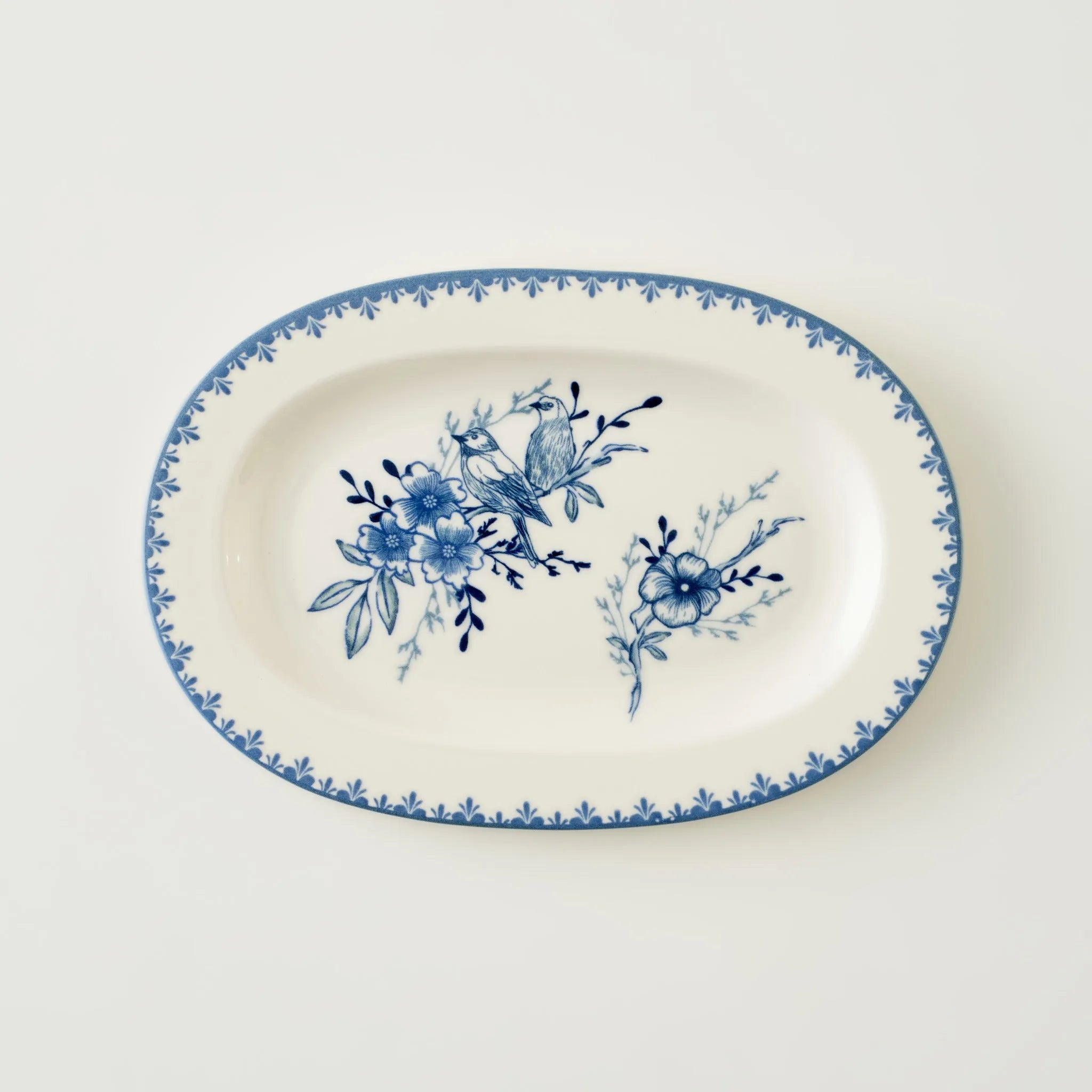 Bleu Blanc Porcelain Serving Platter - 9.5"