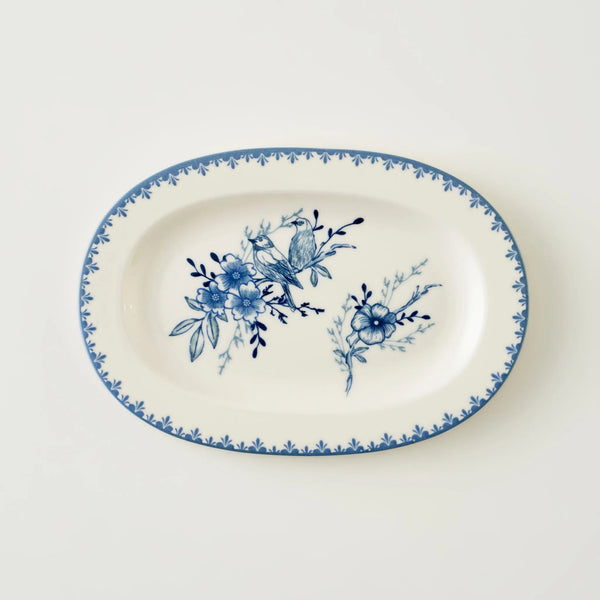 Bleu Blanc Porcelain Serving Platter - 9.5"