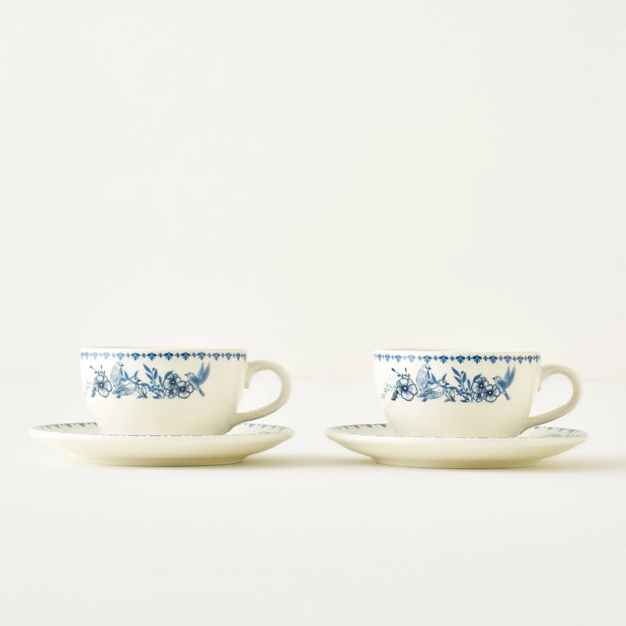 Bleu Blanc Porcelain Tea Cup (Set of 2) - Default Title - Bella Maison