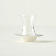 Bleu Blanc Tea Glass Set with Saucers (6-Piece)
