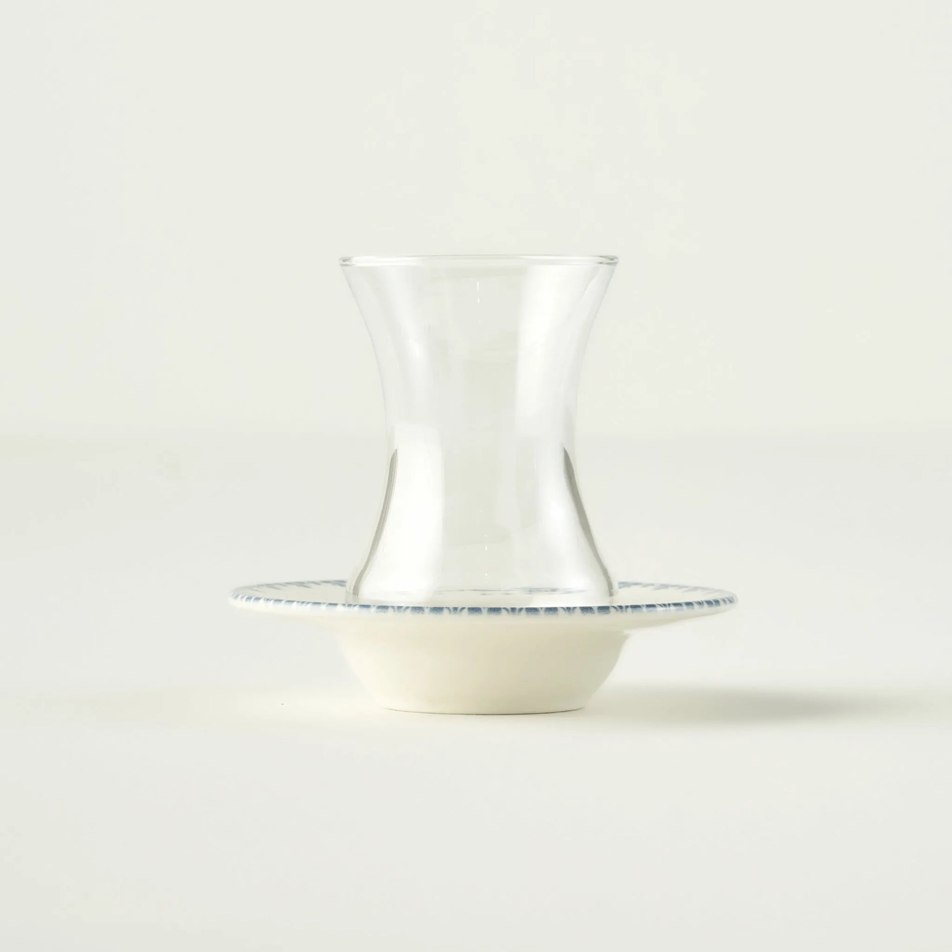 Bleu Blanc Tea Glass Set with Saucers (6-Piece)