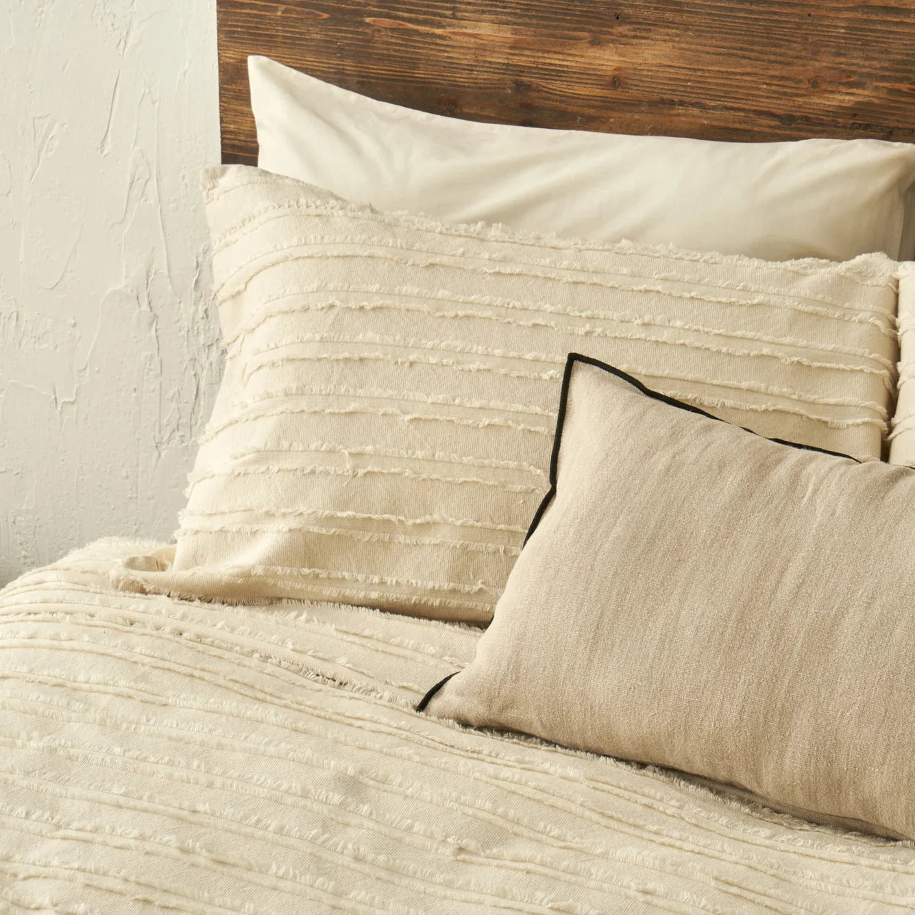 Bohemian Cotton Coverlet with Shams detail view