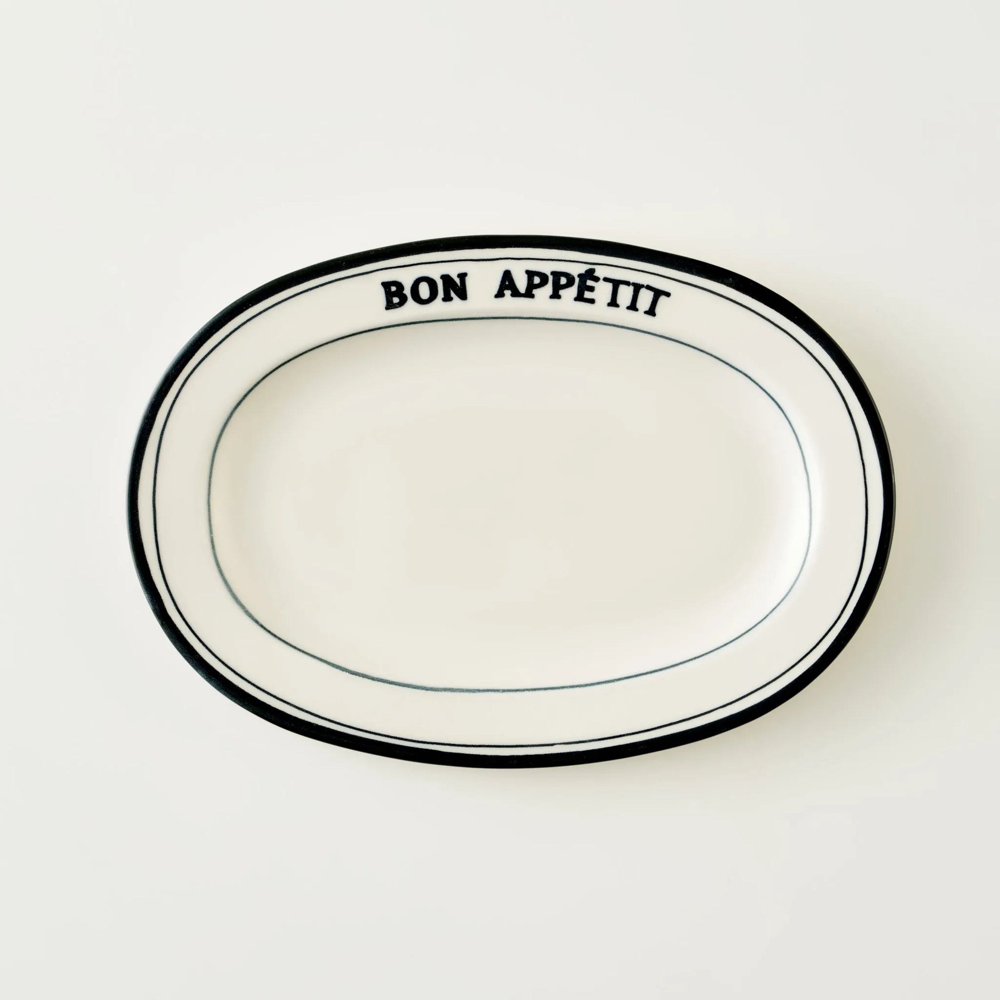 Bon Appetit Porcelain Serving Platter side view