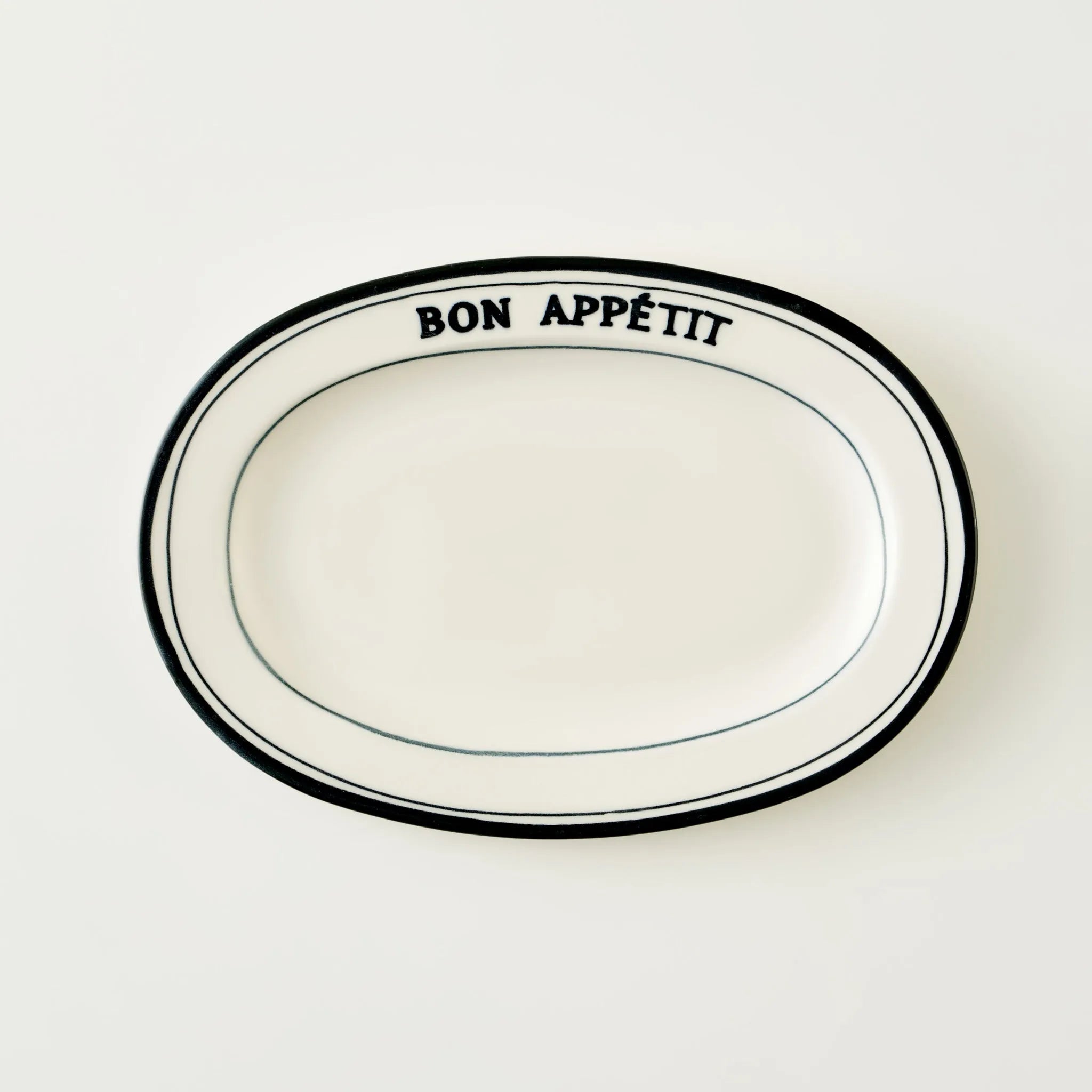 Bon Appetit Porcelain Serving Platter side view