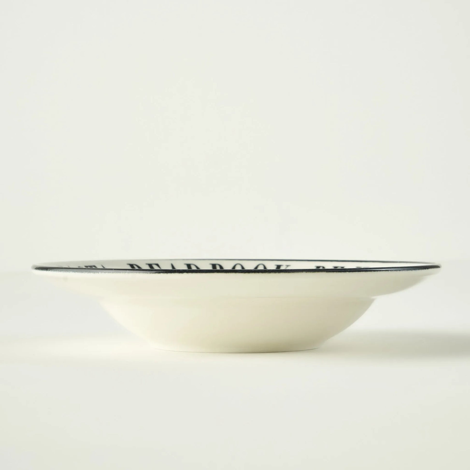Book Lovers Porcelain Pasta Bowl texture detail