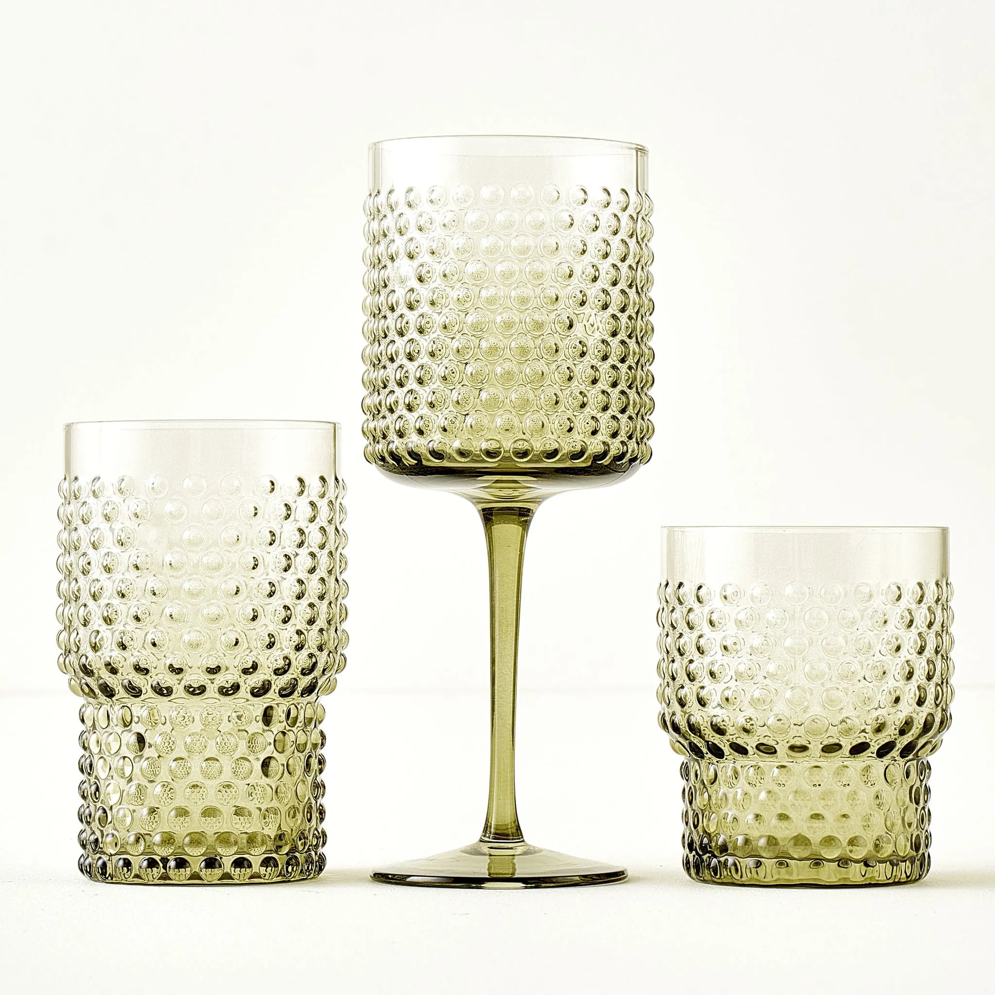Bubble Hobnail Highball Glass (Set of 6) side view