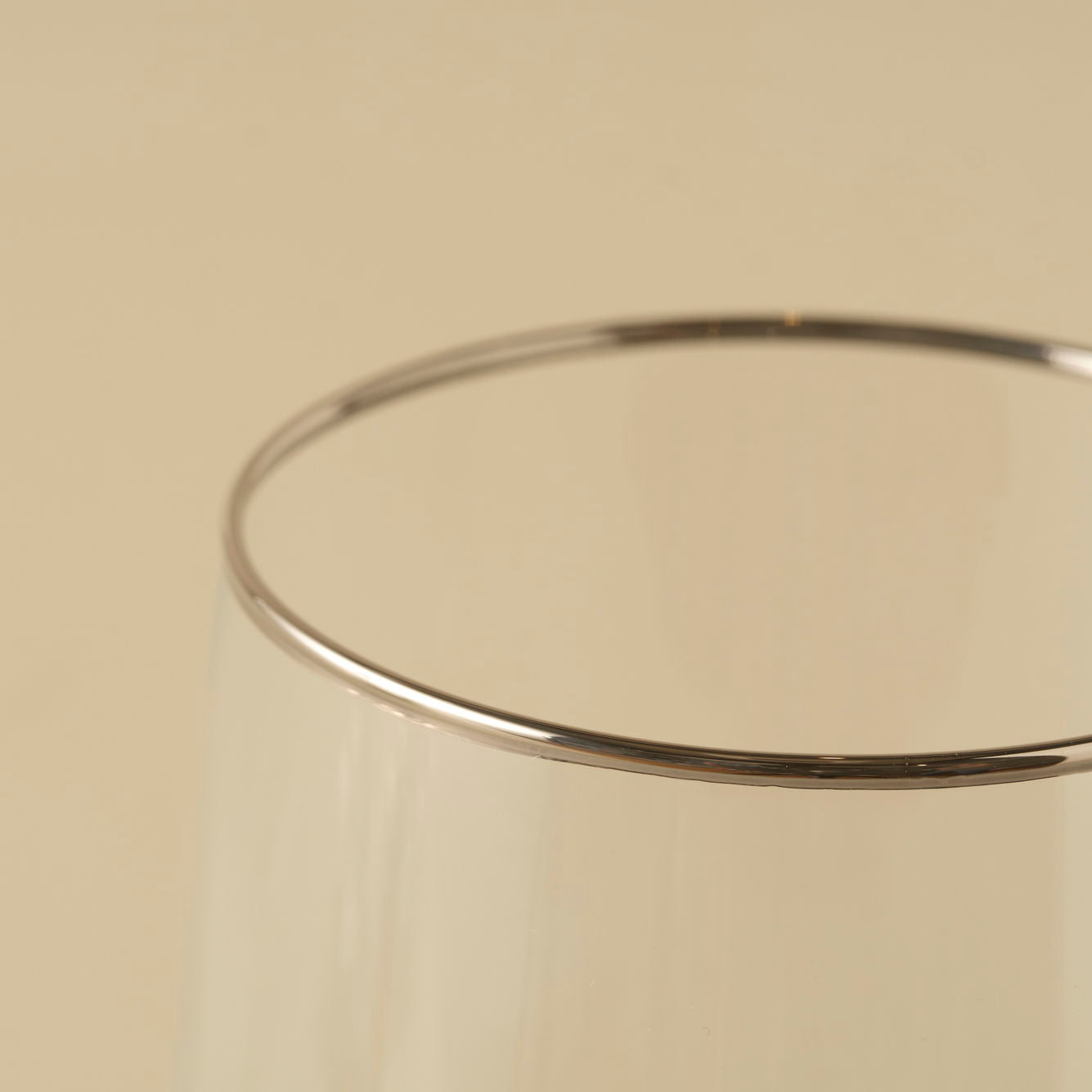 Premium Highball Glass with Silver/Gold Rim