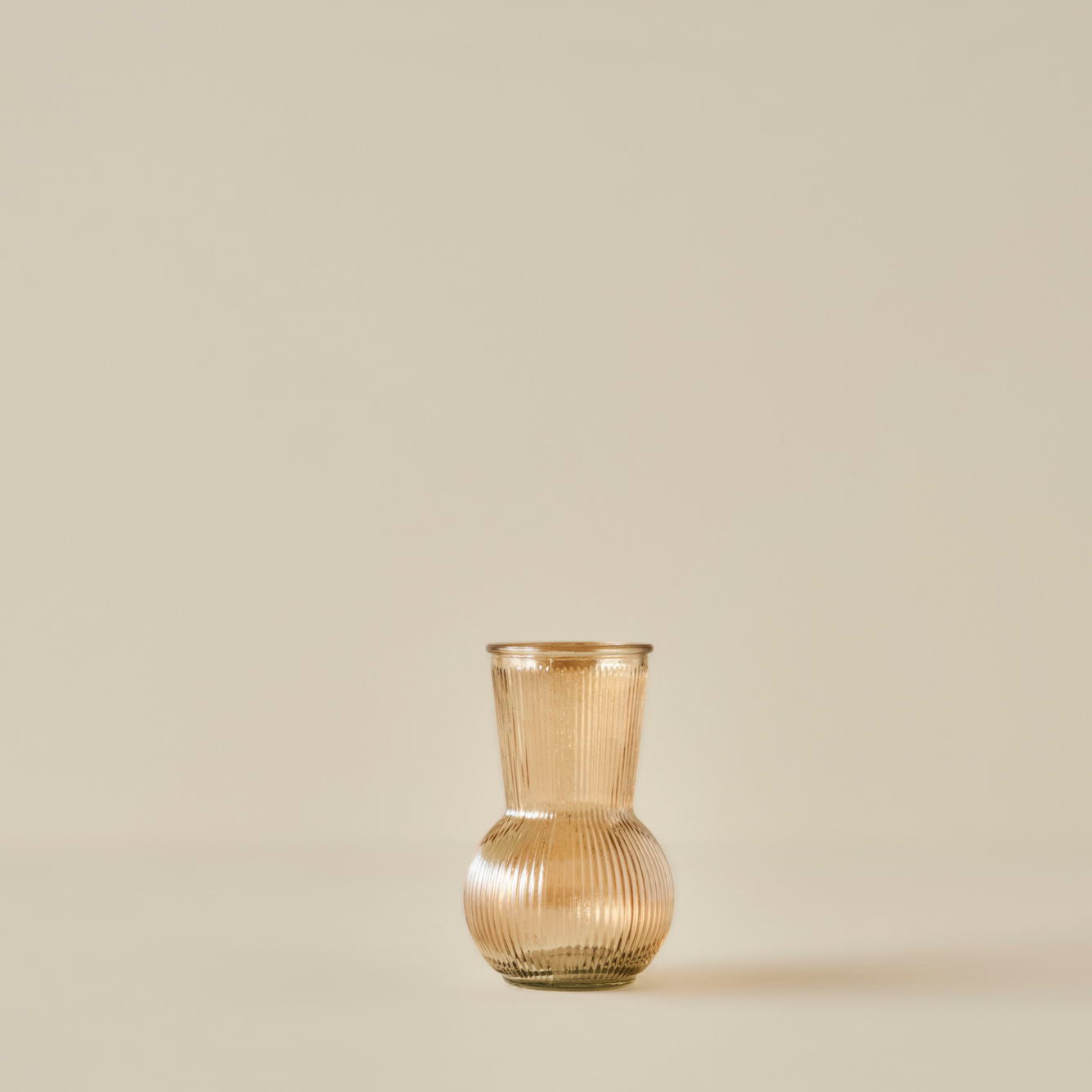 Eva Textured Amber Glass Vase
