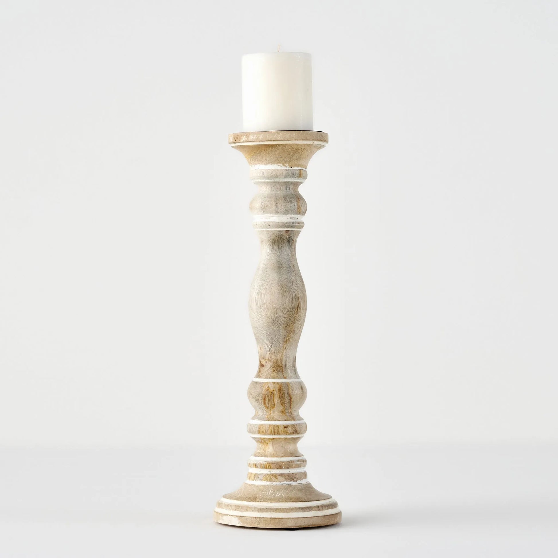 Carli Mango Wood Pillar Taper detail view