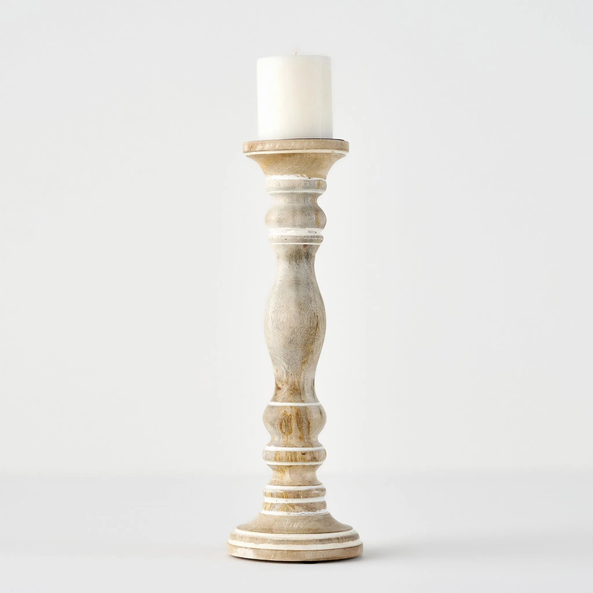 Carli Mango Wood Pillar Taper detail view