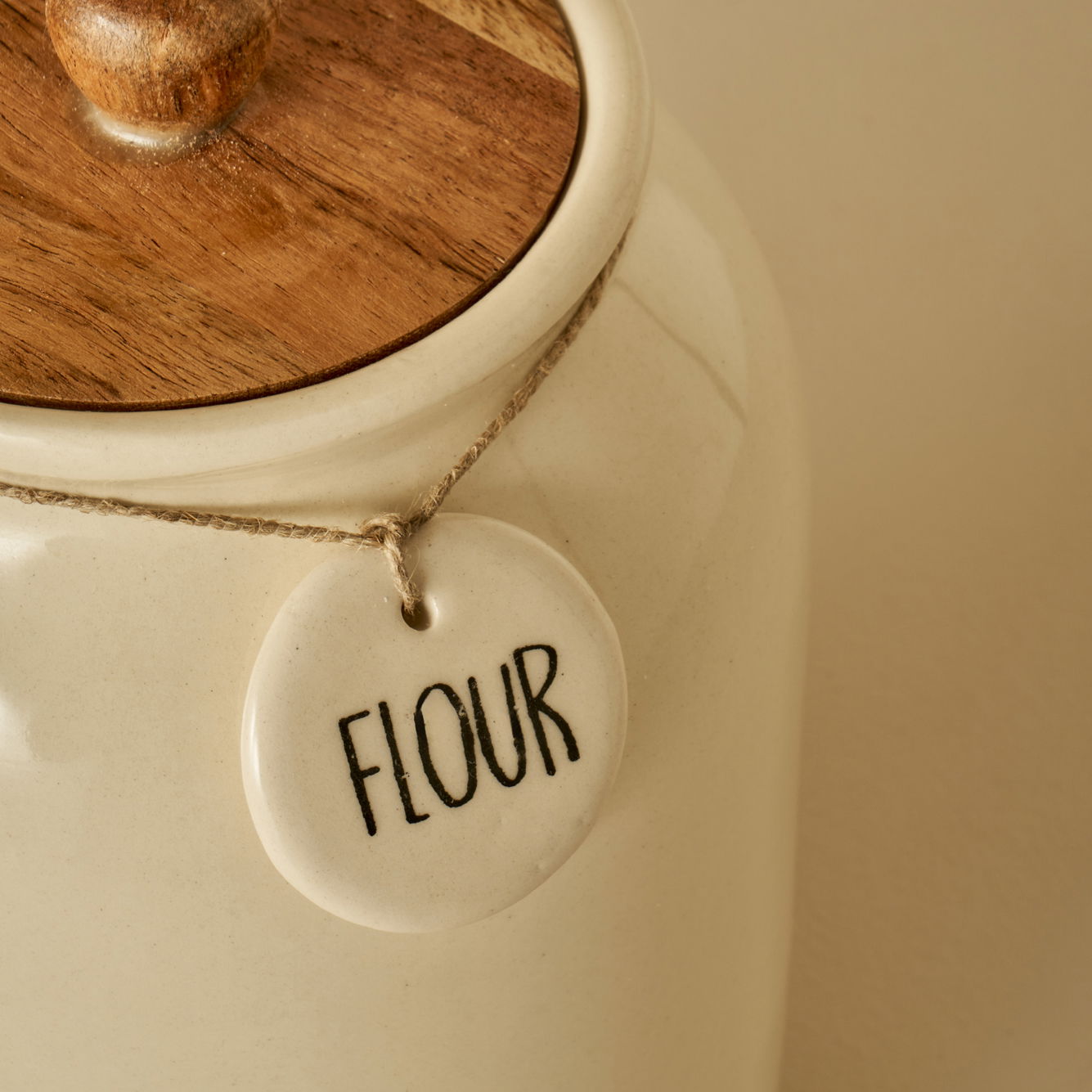 Ceramic Jar with Acacia Lid