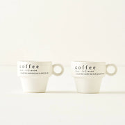 Coffeeaholic Ceramic Espresso Cup (Set of 2)