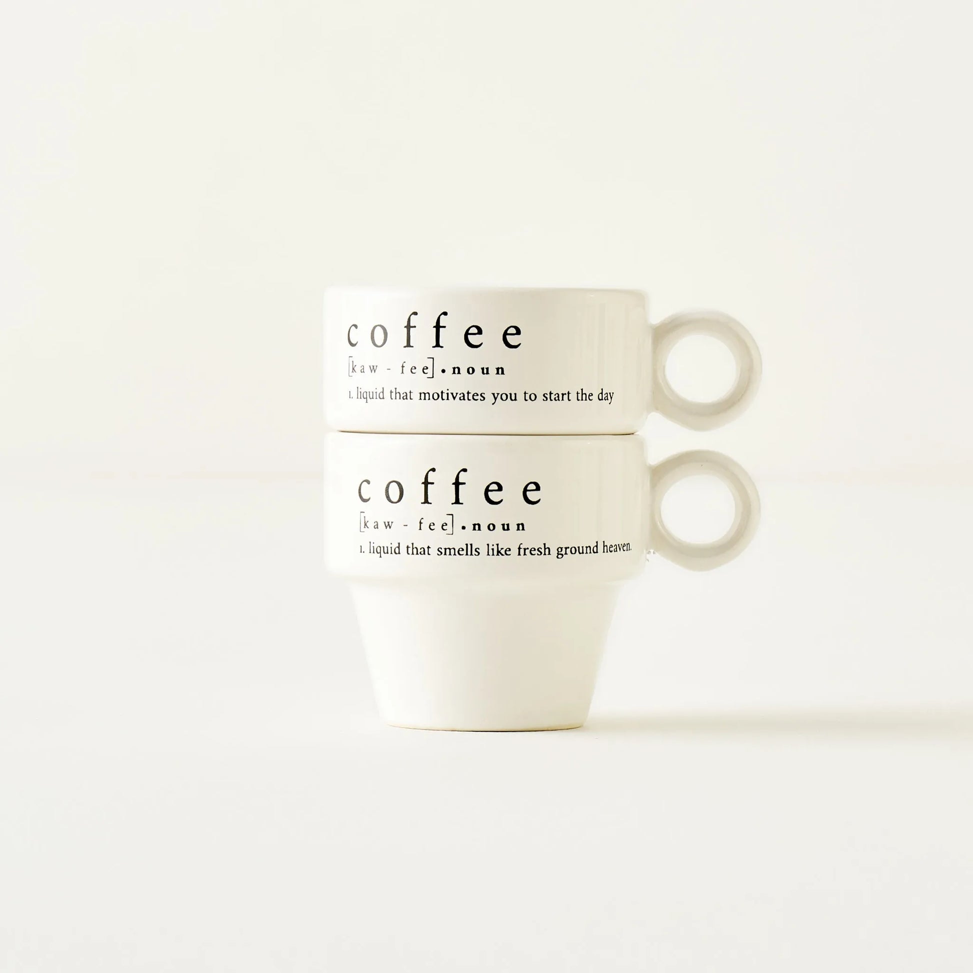 Coffeeaholic Ceramic Espresso Cup (Set of 2) texture detail