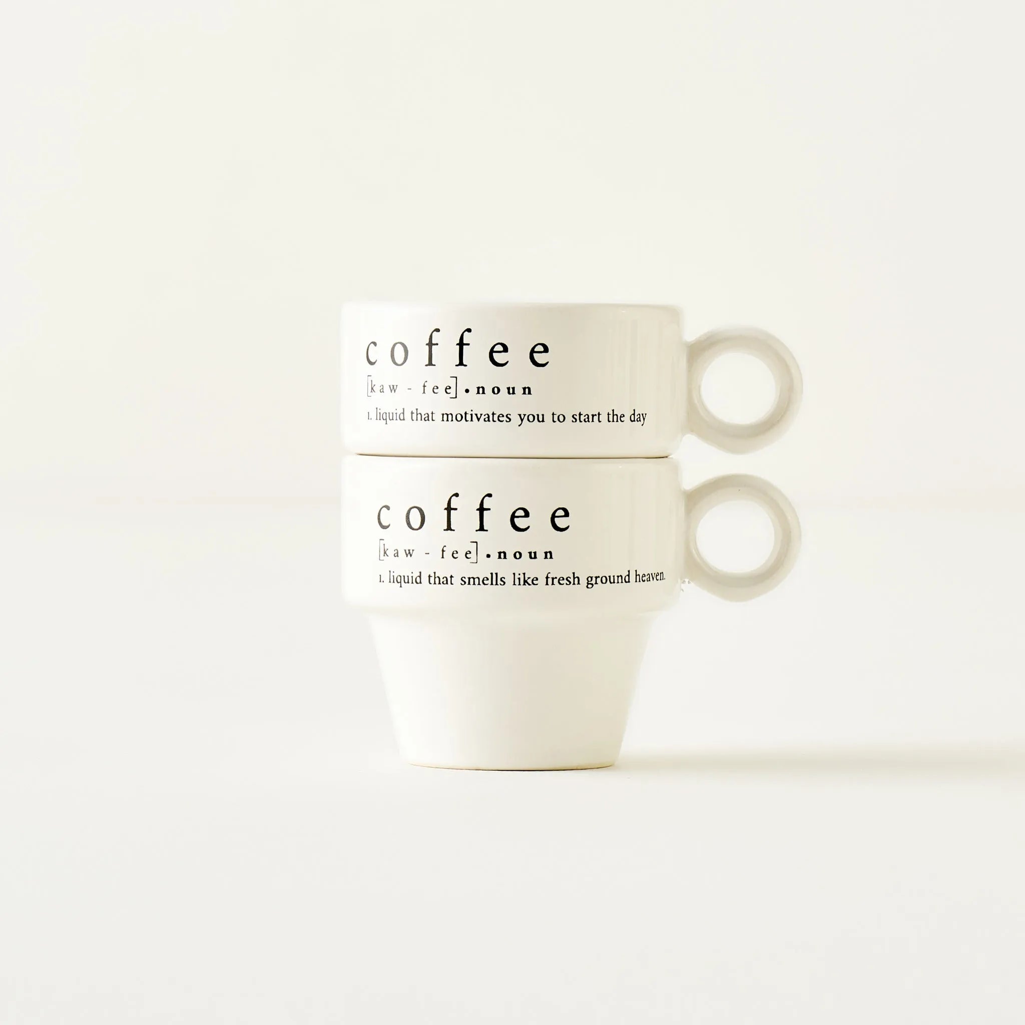 Coffeeaholic Ceramic Espresso Cup (Set of 2) texture detail