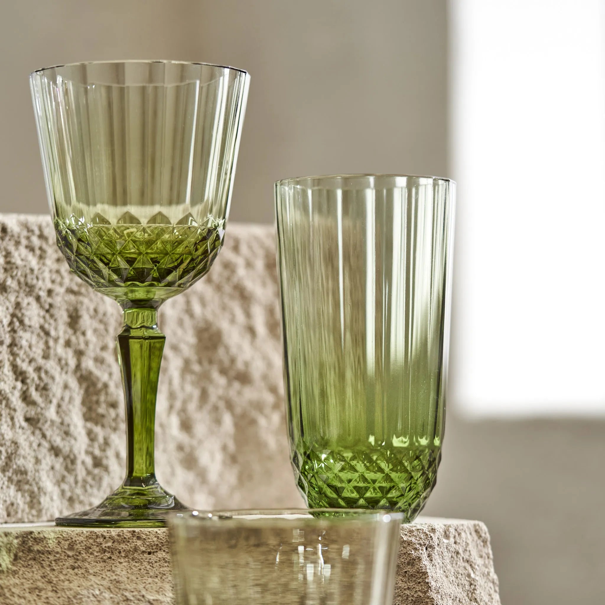Colore Crystal Cut Wine Glass angle view