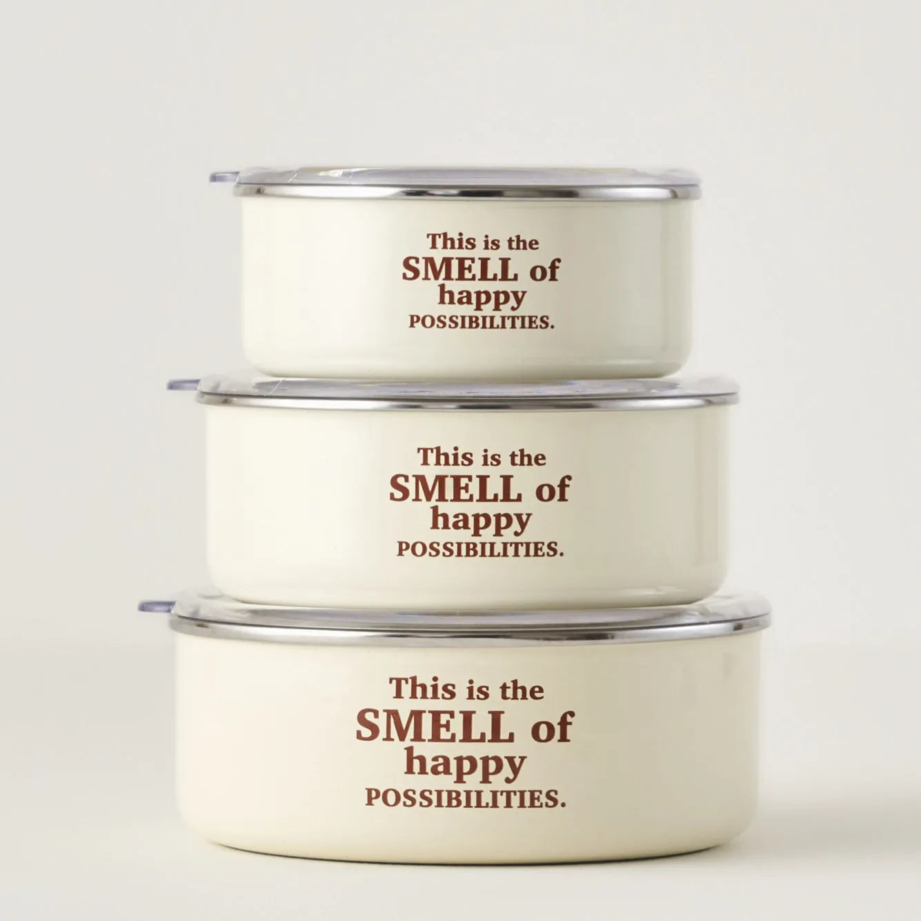 Cozy Enamel Storage Bowls with Clear Lids