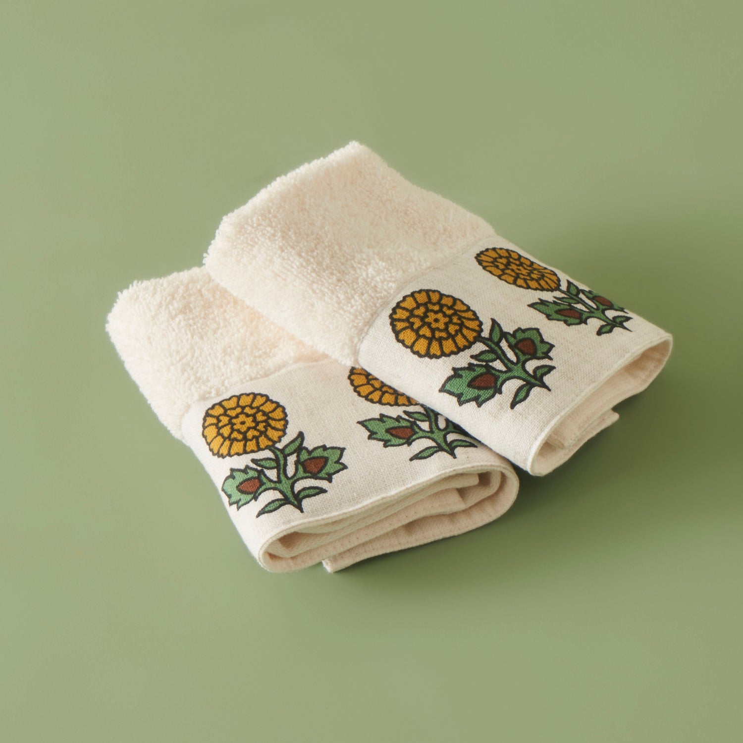 Indian Patterned Cotton Washcloth (Set of 2)