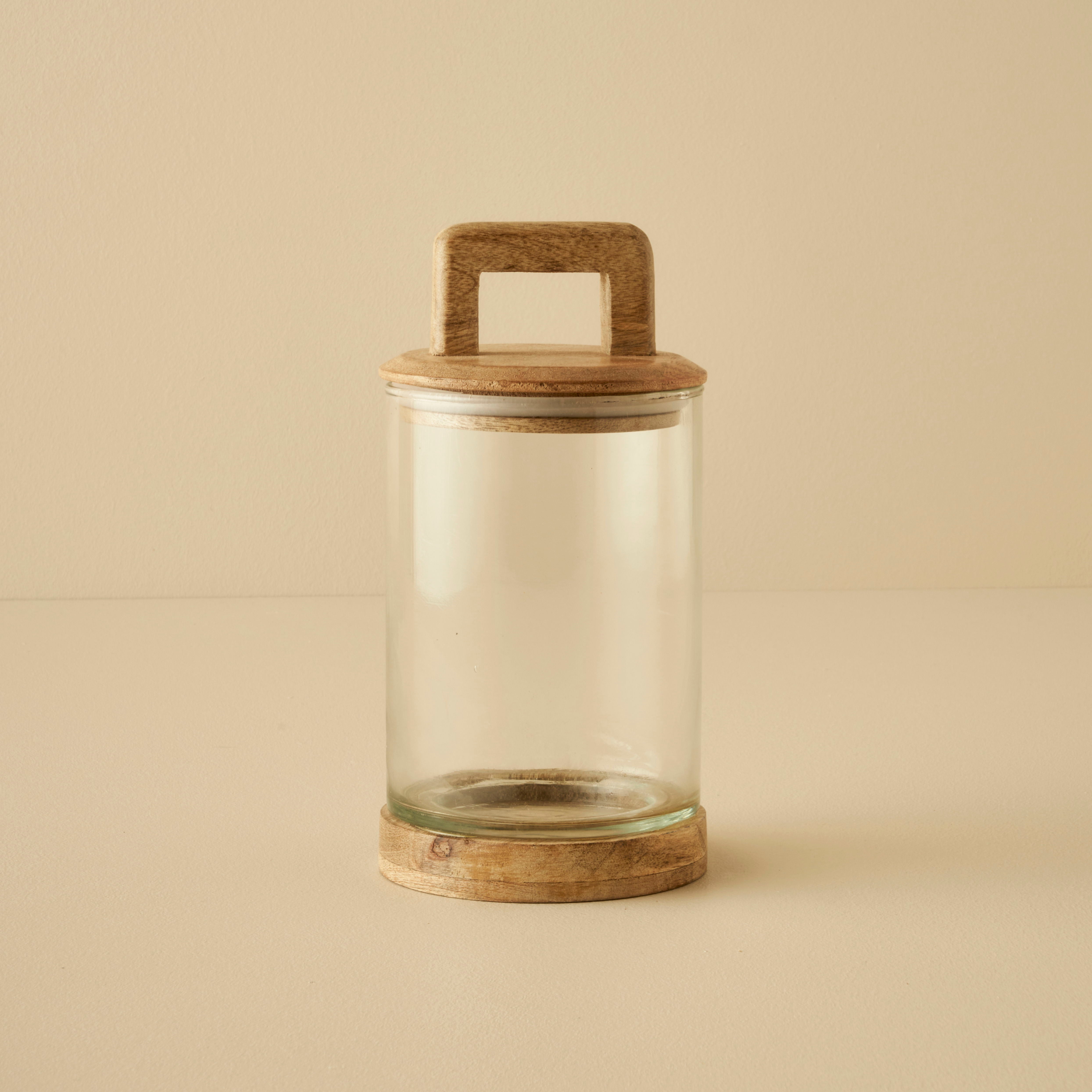 Verre Glass Jar with Mango Wood Lid