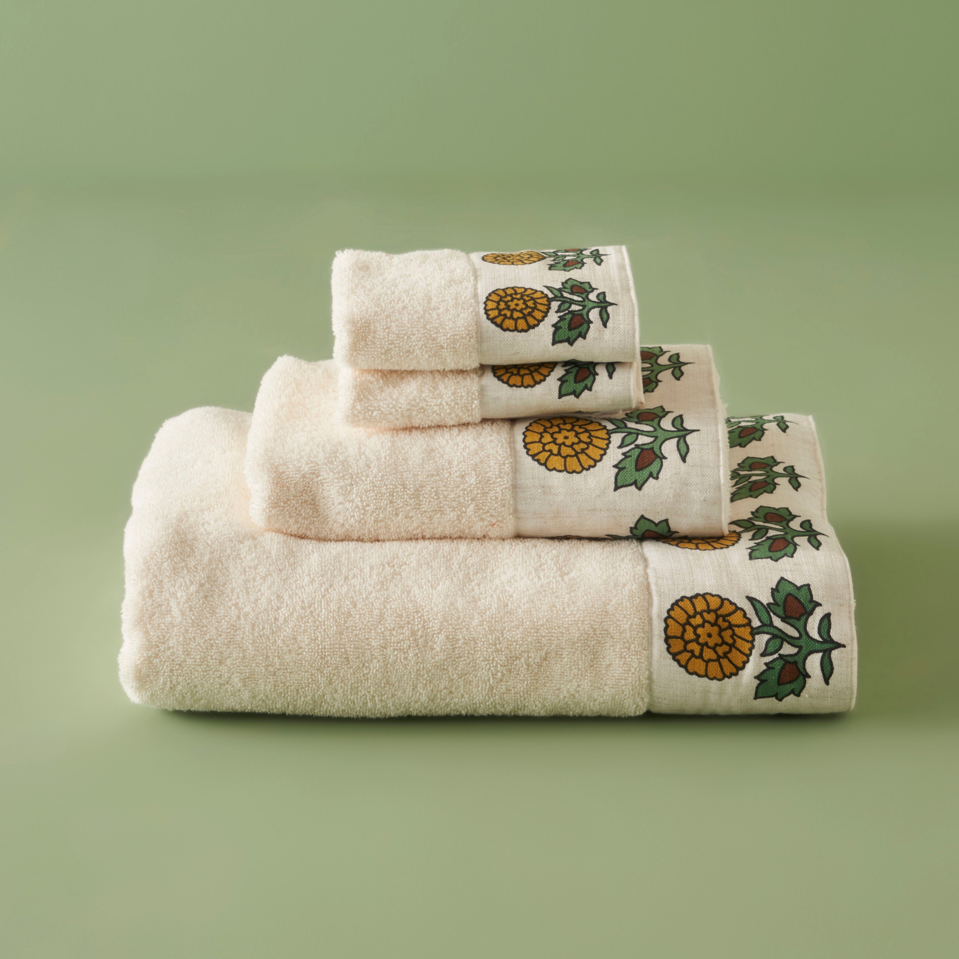 Indian Patterned Cotton Washcloth (Set of 2)