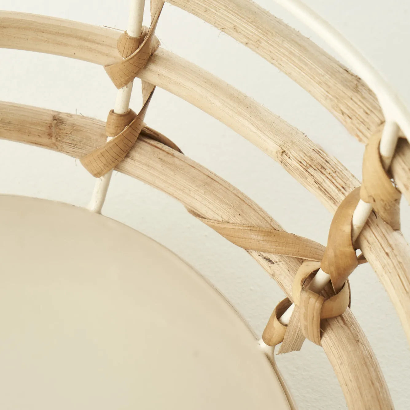 Dawn Round Woven Rattan Basket with Metal Frame detail view