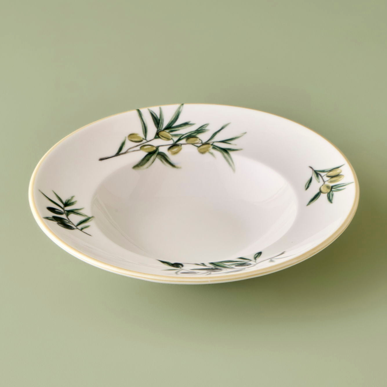 Olive Porcelain Pasta Bowl
