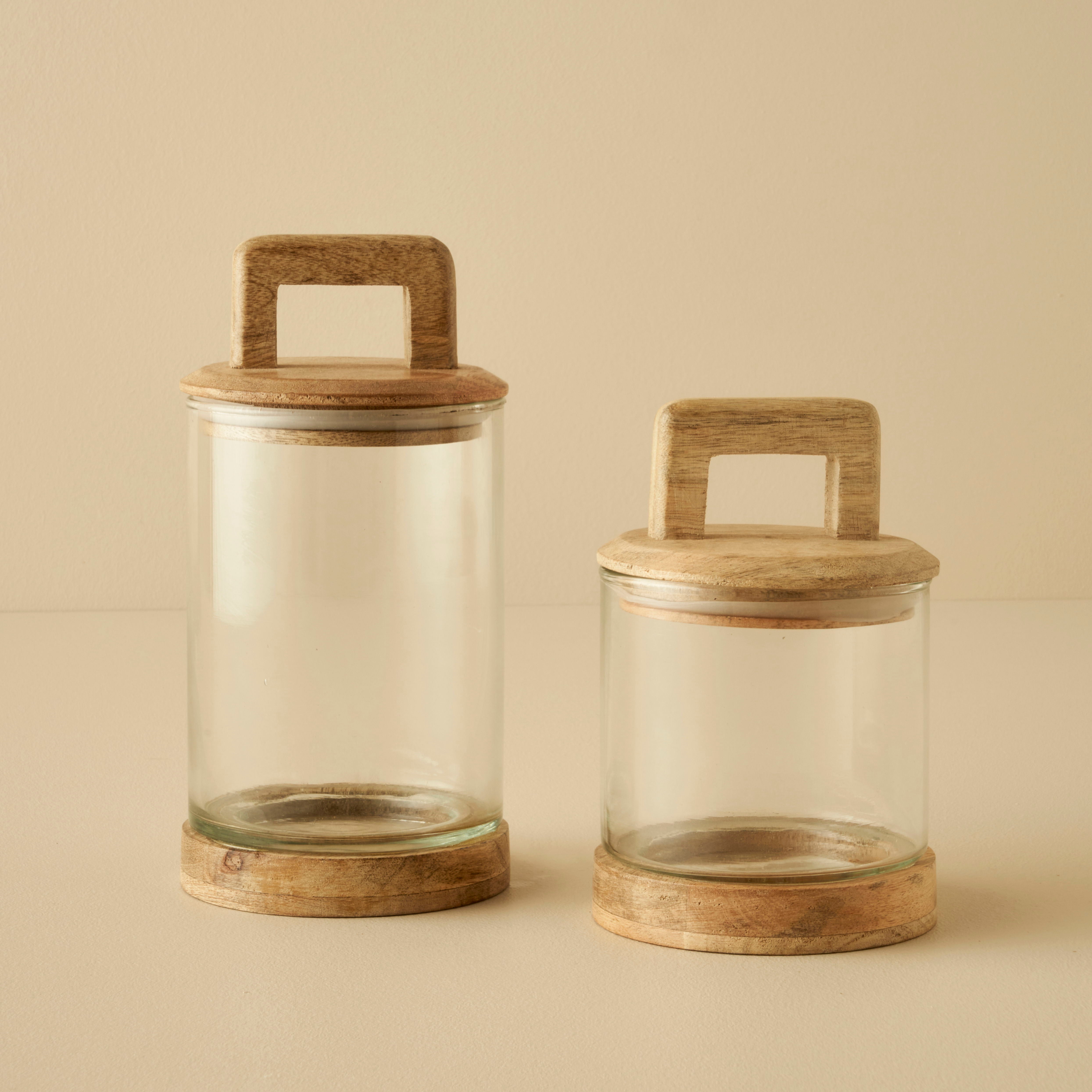 Verre Glass Jar with Mango Wood Lid