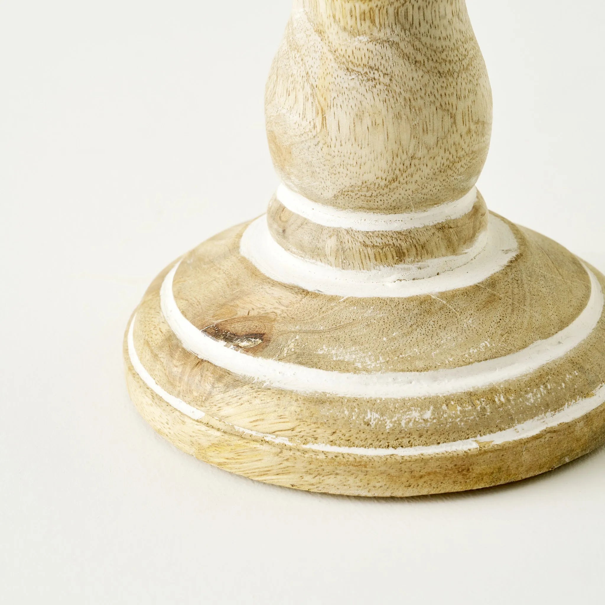 Dora Mango Wood Pillar Candle Holder side view